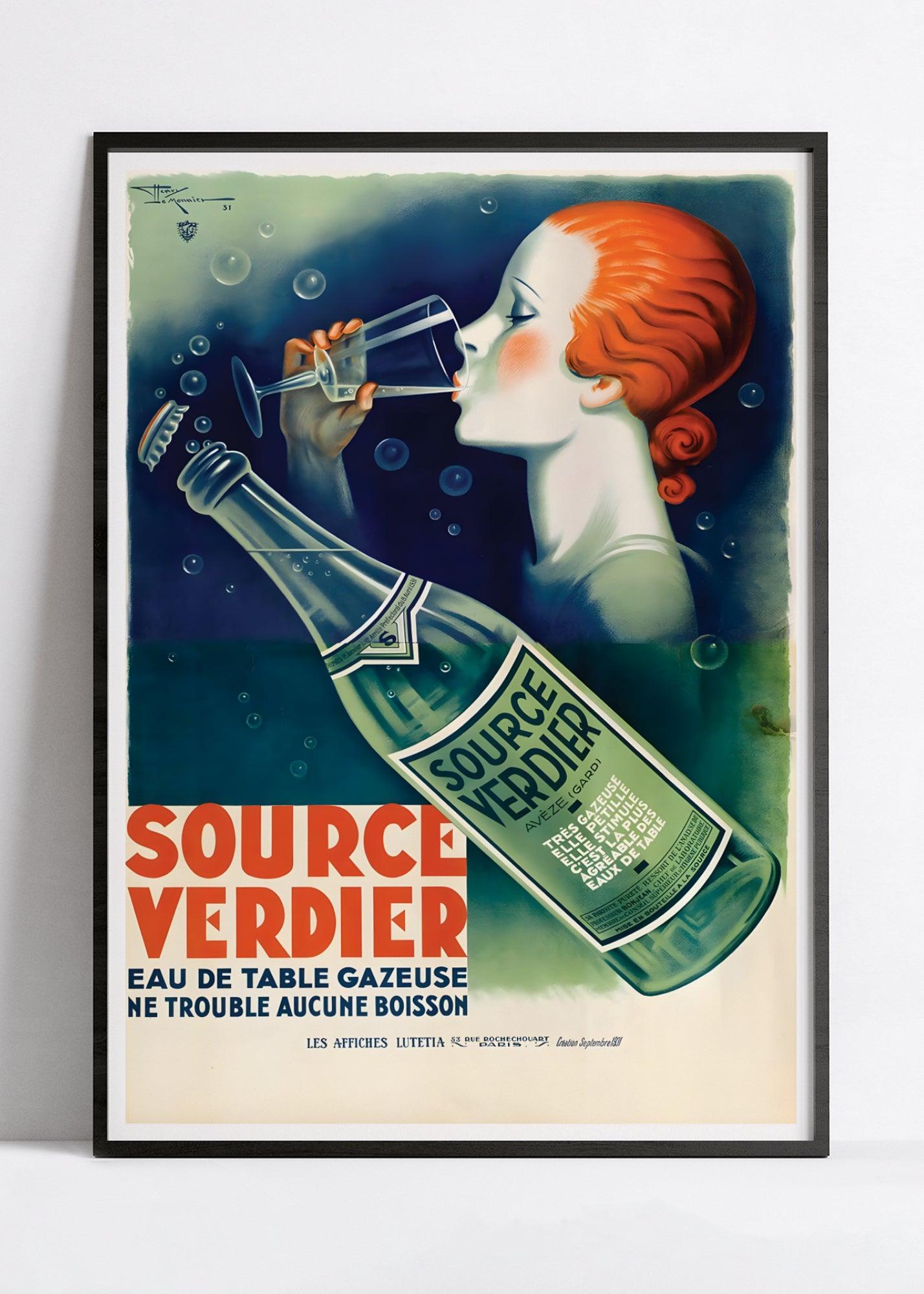 Affiche cuisine vintage " Source Verdier" - Henry Le Monnier - Haute Définition - papier mat 230gr/m² - Poster Vintage