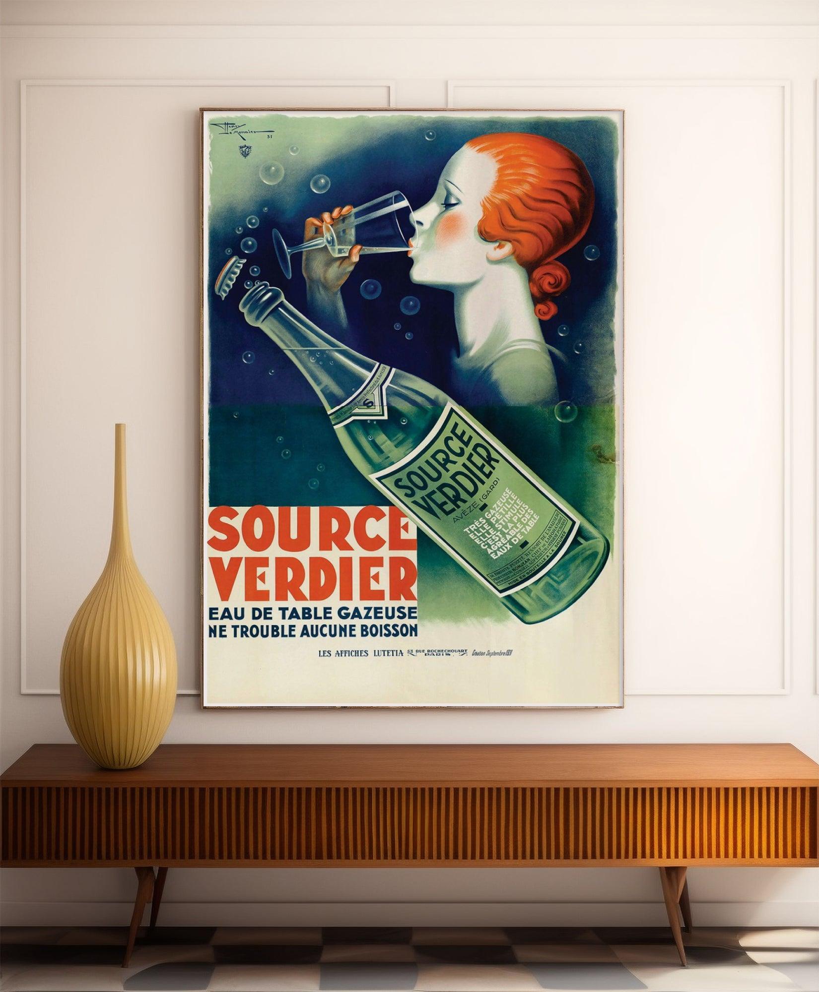 Affiche cuisine vintage " Source Verdier" - Henry Le Monnier - Haute Définition - papier mat 230gr/m² - Poster Vintage