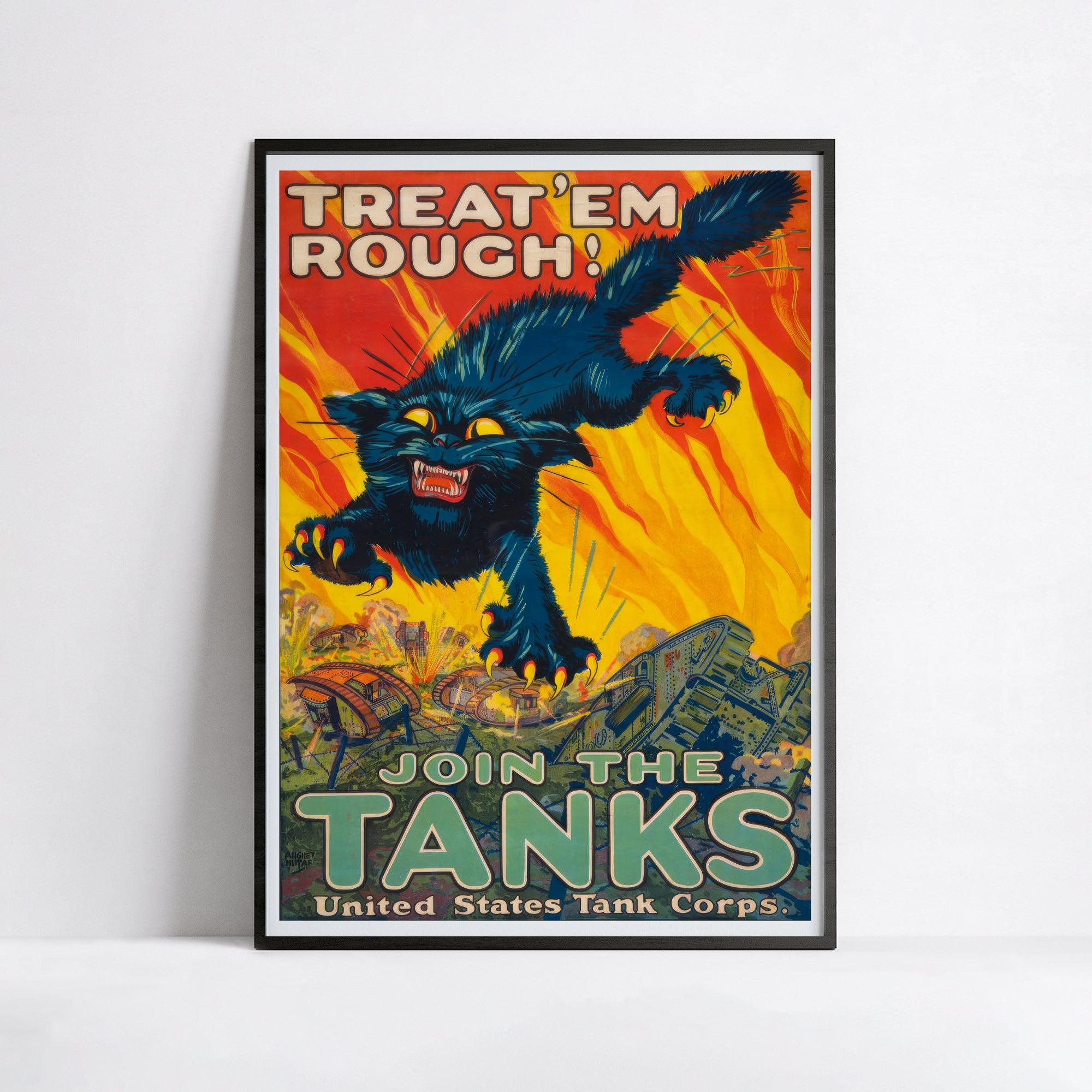 Affiche de propagande "Join the Tanks" - Haute Définition - papier mat 230gr/m² - Poster Vintage