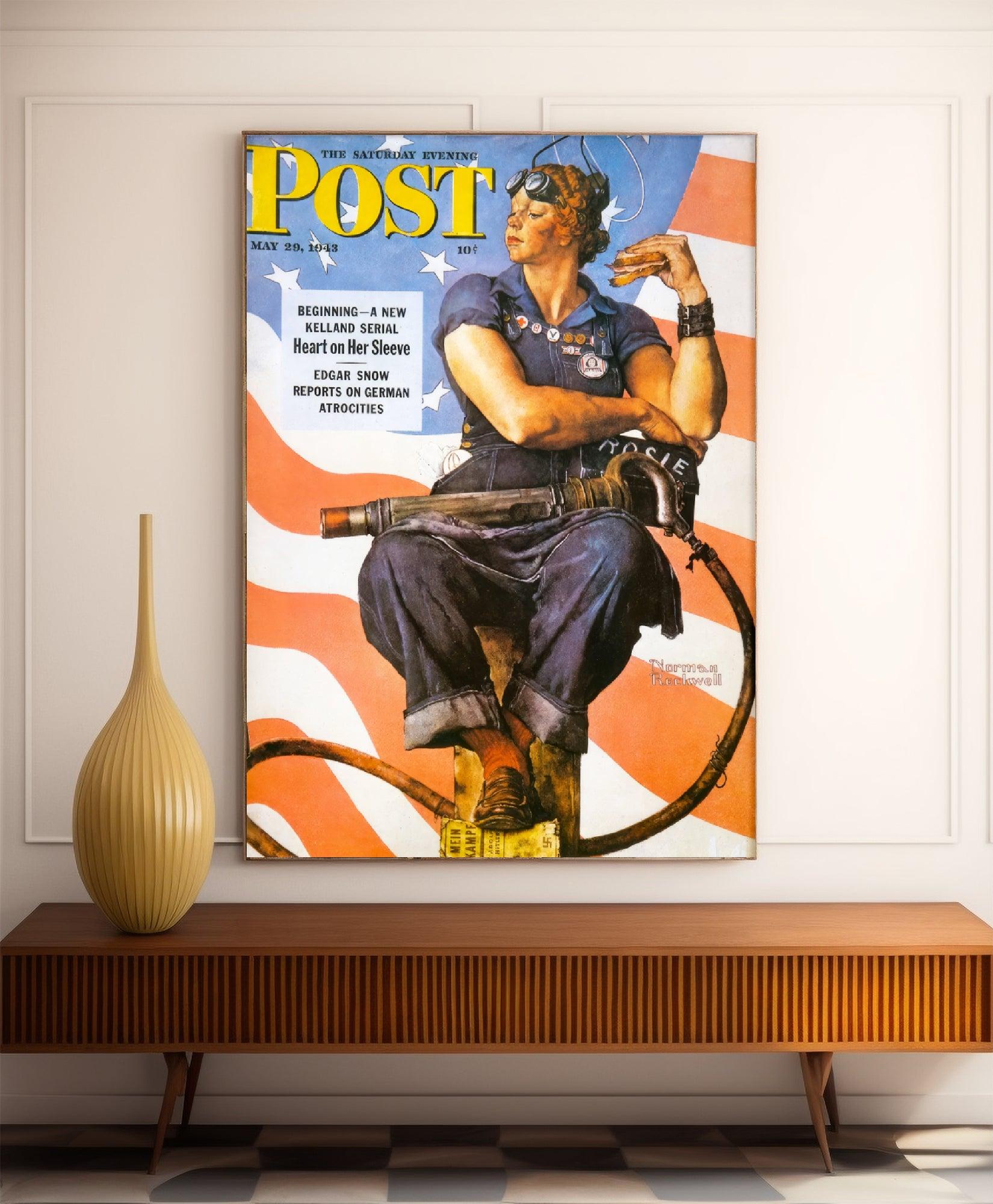 Affiche de propagande "Rosie la riveteuse" - Haute Définition - papier mat 230gr/m² - Poster Vintage