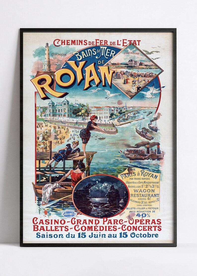 Affiche murale vintage "Bain de mer de Royan" - Haute Définition - papier mat 230gr/m² - Poster Vintage