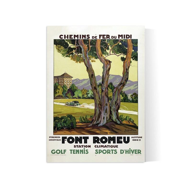 Affiche murale vintage "Font Romeu" - Haute Définition - papier mat 230gr/m² - Poster Vintage