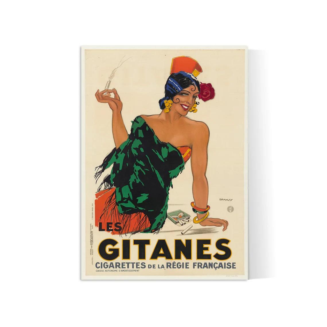 Affiche murale vintage "Gitanes " - Art déco - Haute Définition - papier mat 230gr/m² - Poster Vintage