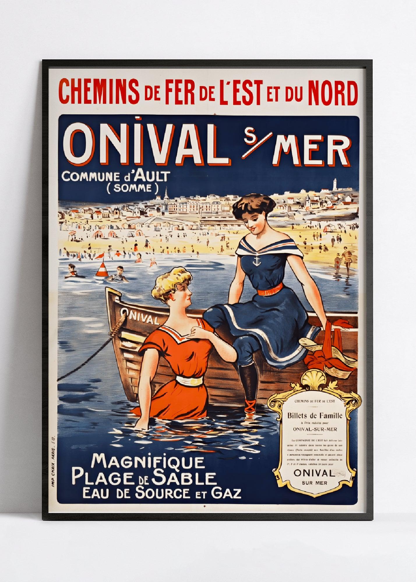 Affiche murale vintage "Onival sur mer" - Haute Définition - papier mat 230gr/m² - Poster Vintage