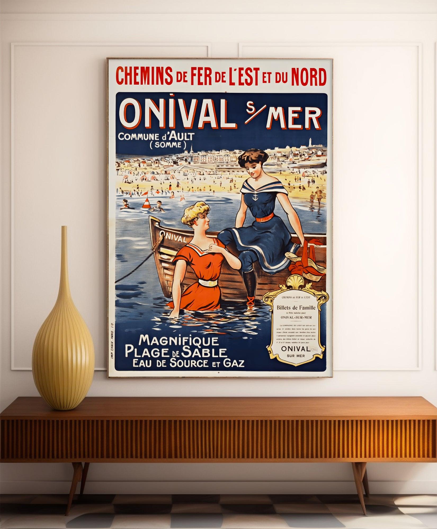 Affiche murale vintage "Onival sur mer" - Haute Définition - papier mat 230gr/m² - Poster Vintage