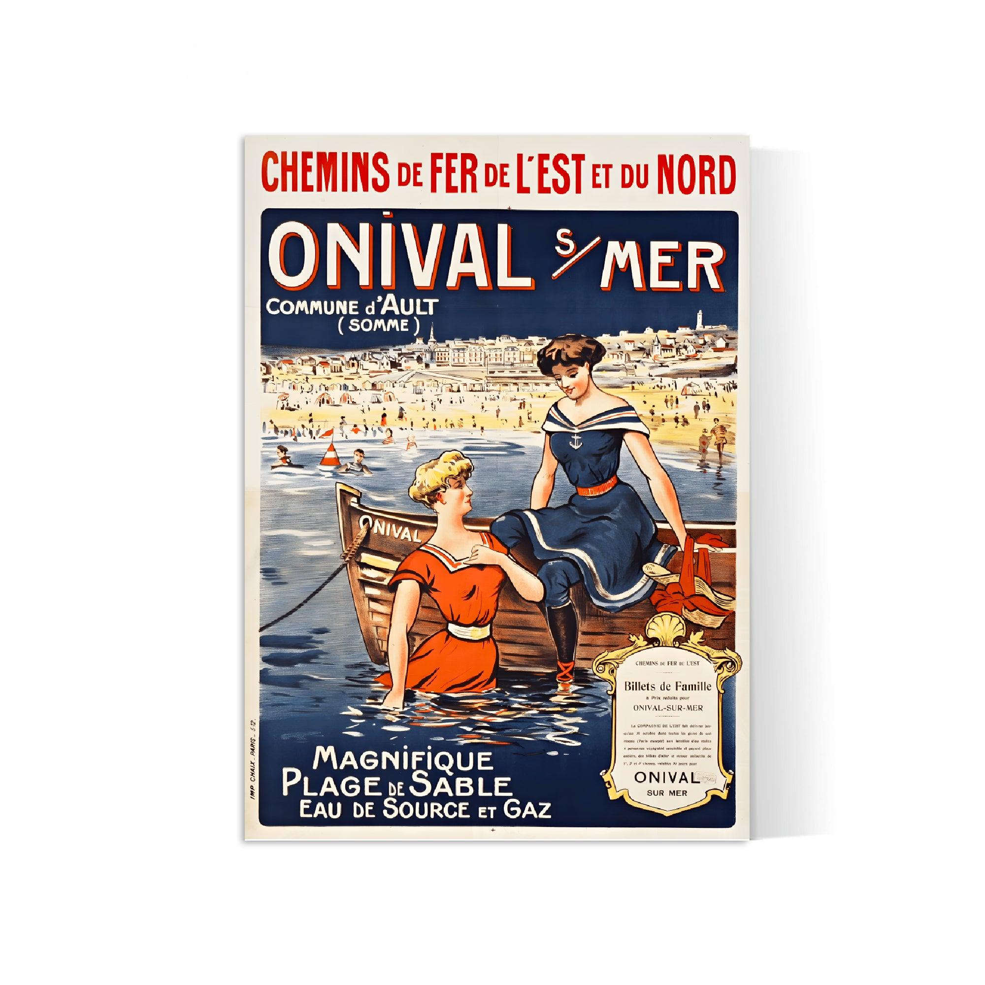 Affiche murale vintage "Onival sur mer" - Haute Définition - papier mat 230gr/m² - Poster Vintage