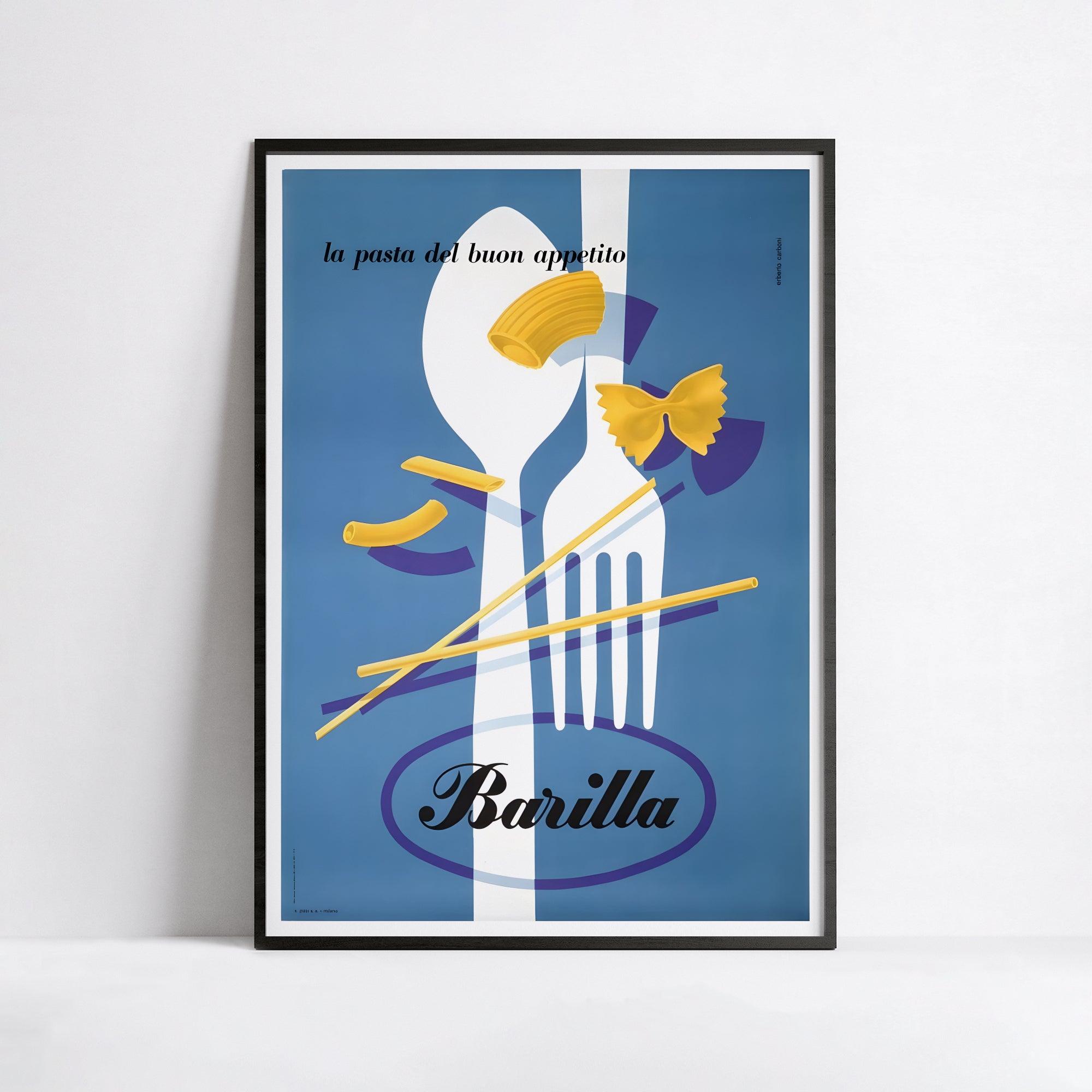 Affiche pâtes "Barilla" - Erberto Carboni - Haute Définition - papier mat 230gr/m² - Poster Vintage