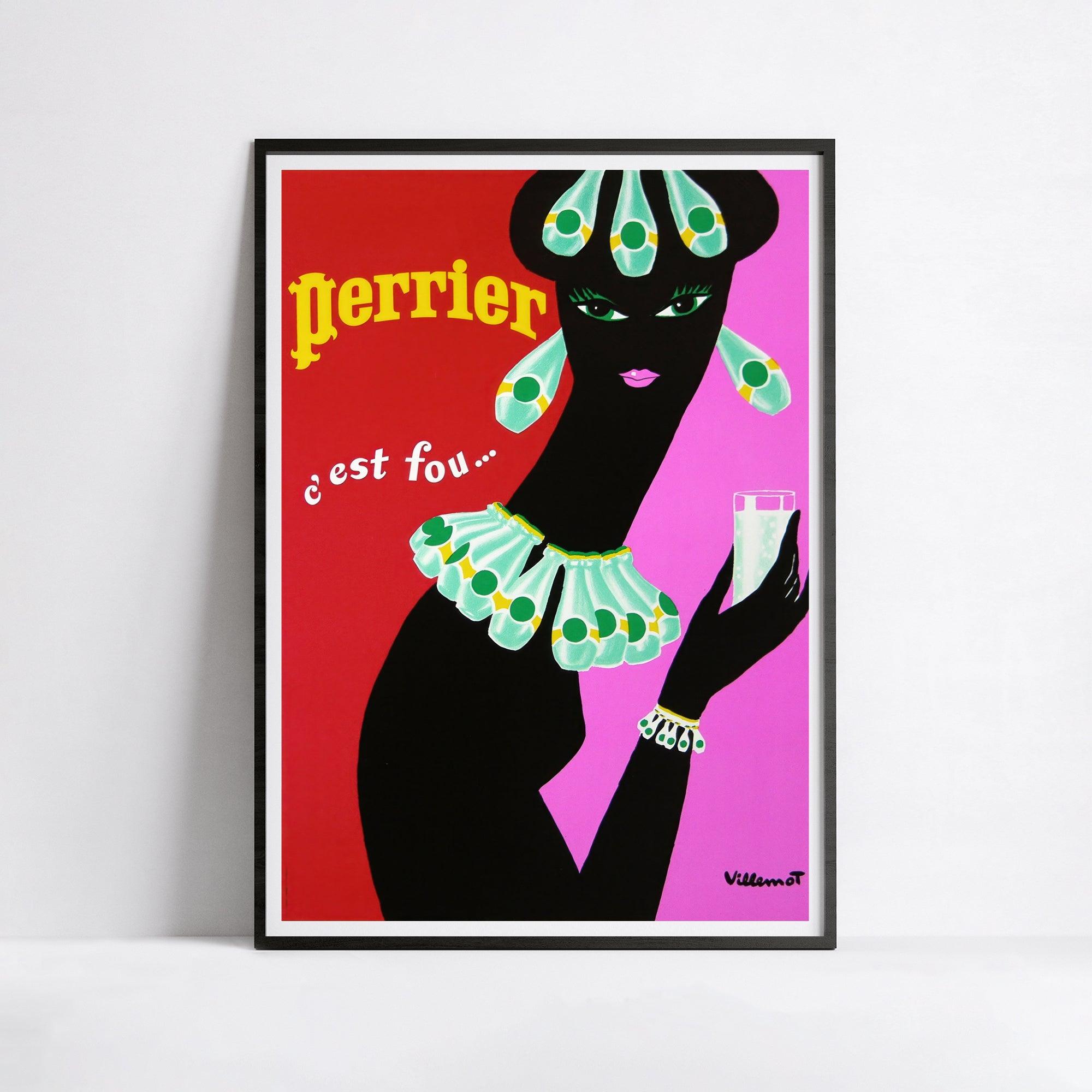 Affiche Perrier "Collier Perrier" - Villemot - Haute Définition - papier mat 230gr/m² - Poster Vintage