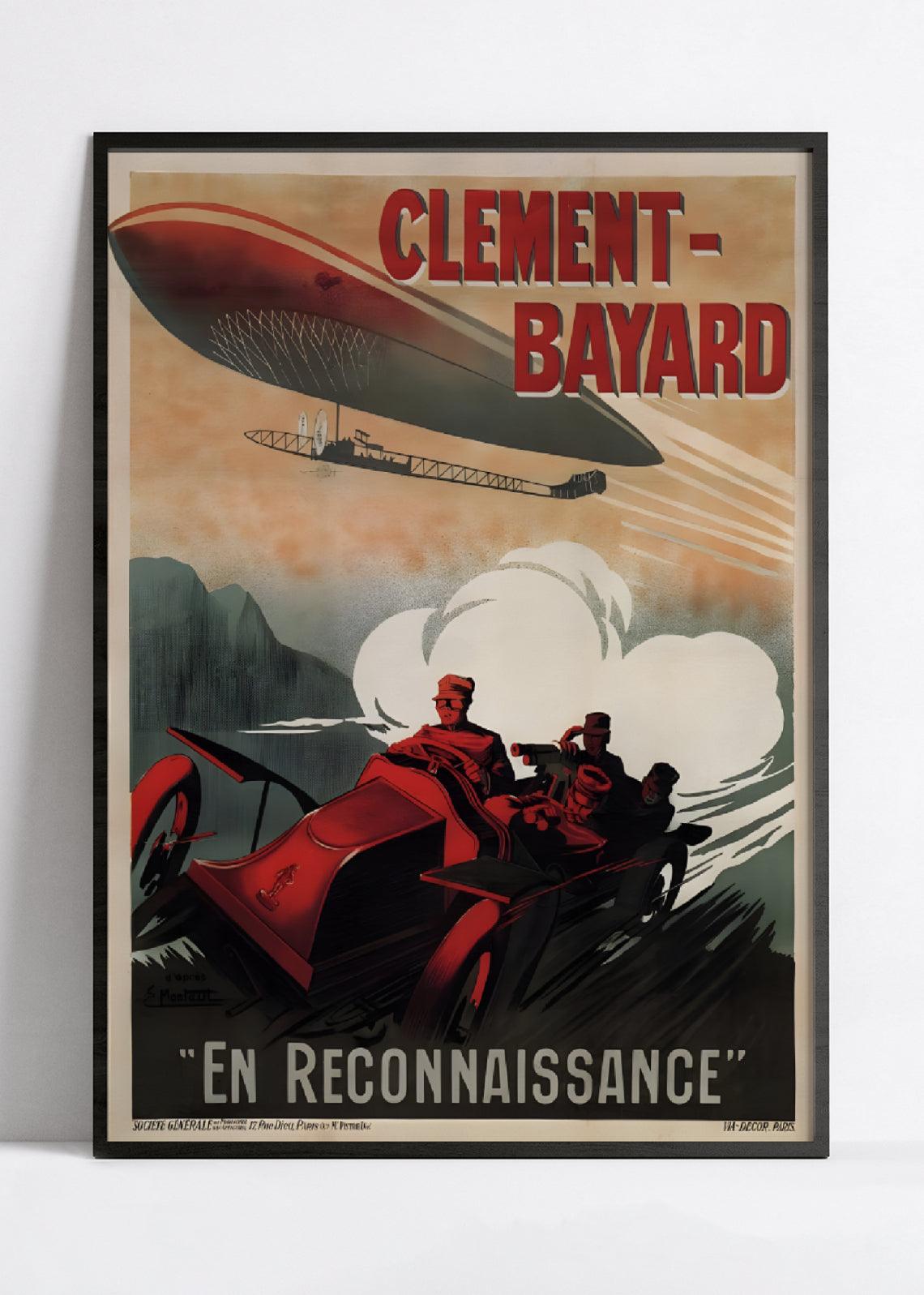 Affiche publicitaire vintage "Clément-Bayard" - Ernest Montaut - Haute Définition - papier mat 230gr/m² - Poster Vintage