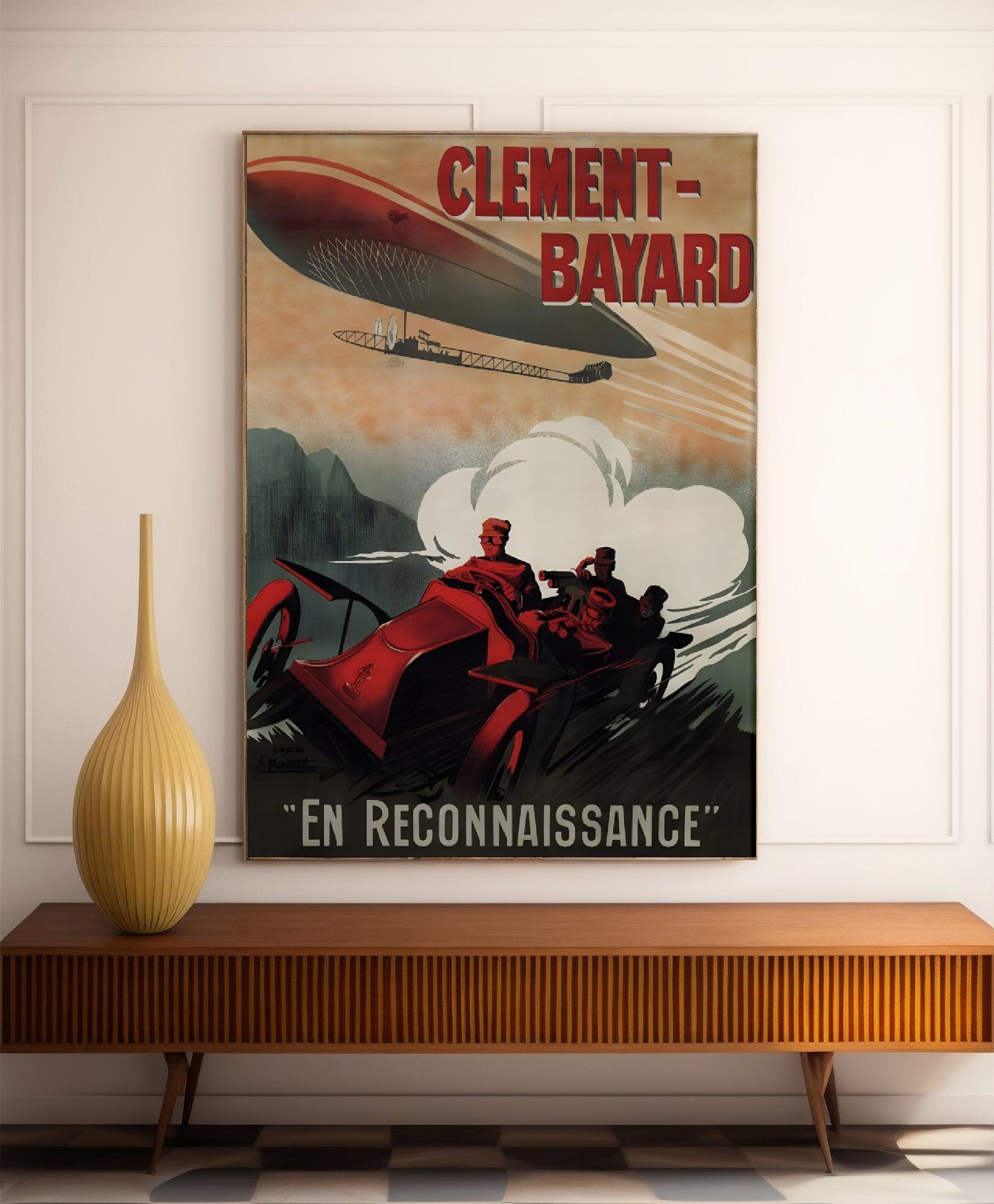 Affiche publicitaire vintage "Clément-Bayard" - Ernest Montaut - Haute Définition - papier mat 230gr/m² - Poster Vintage