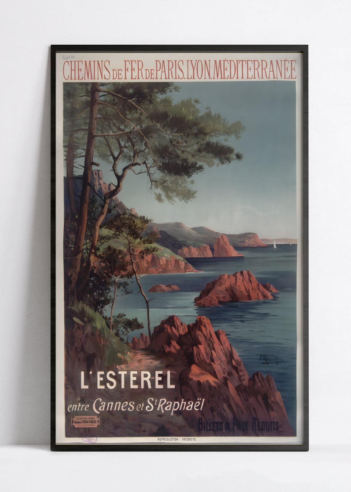 Affiche publicitaire vintage "L'Esterel" - Hugo d'Alesi - Haute Définition - papier mat 230gr/m² - Poster Vintage