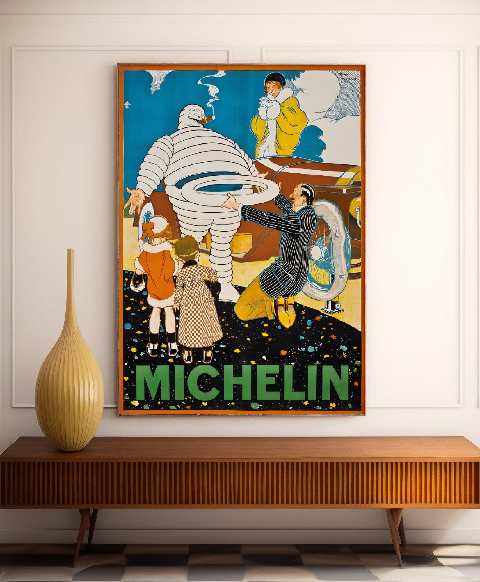 Affiche publicitaire vintage " Michelin" - René Vincent - Haute Définition - papier mat 230gr/m² - Poster Vintage