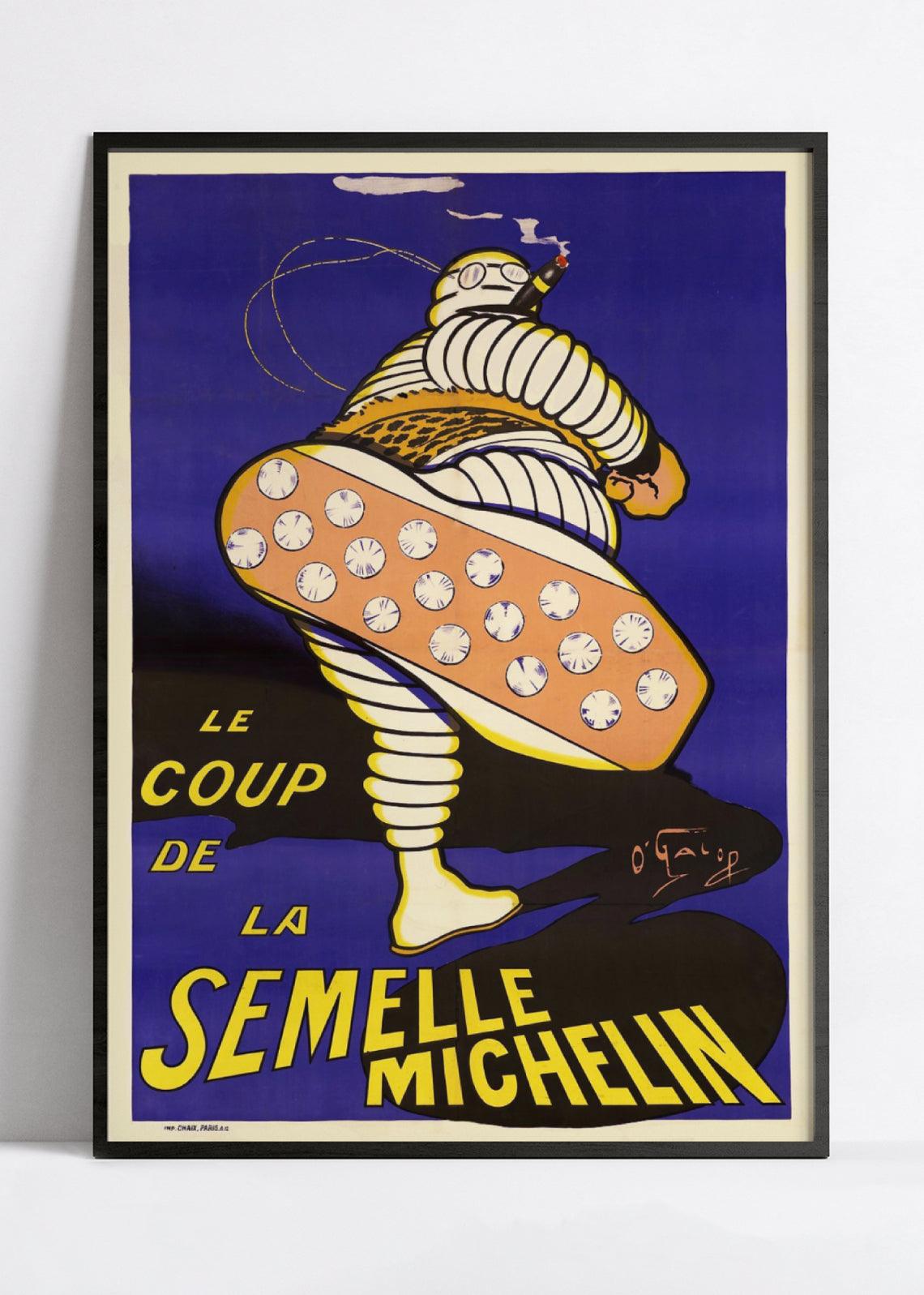 Affiche publicitaire vintage "Semelle Michelin" - O'Galop - Haute Définition - papier mat 230gr/m² - Poster Vintage