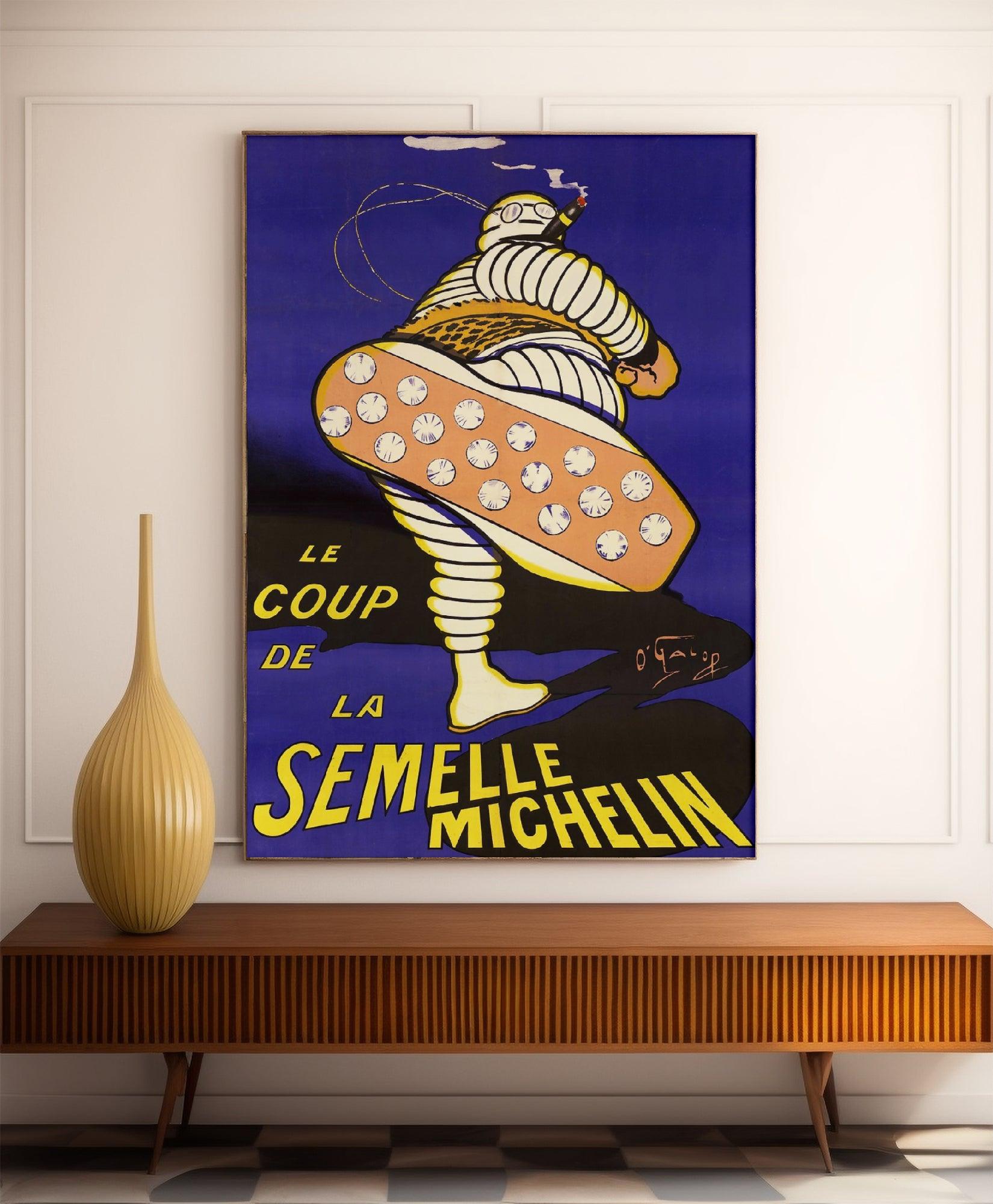 Affiche publicitaire vintage "Semelle Michelin" - O'Galop - Haute Définition - papier mat 230gr/m² - Poster Vintage