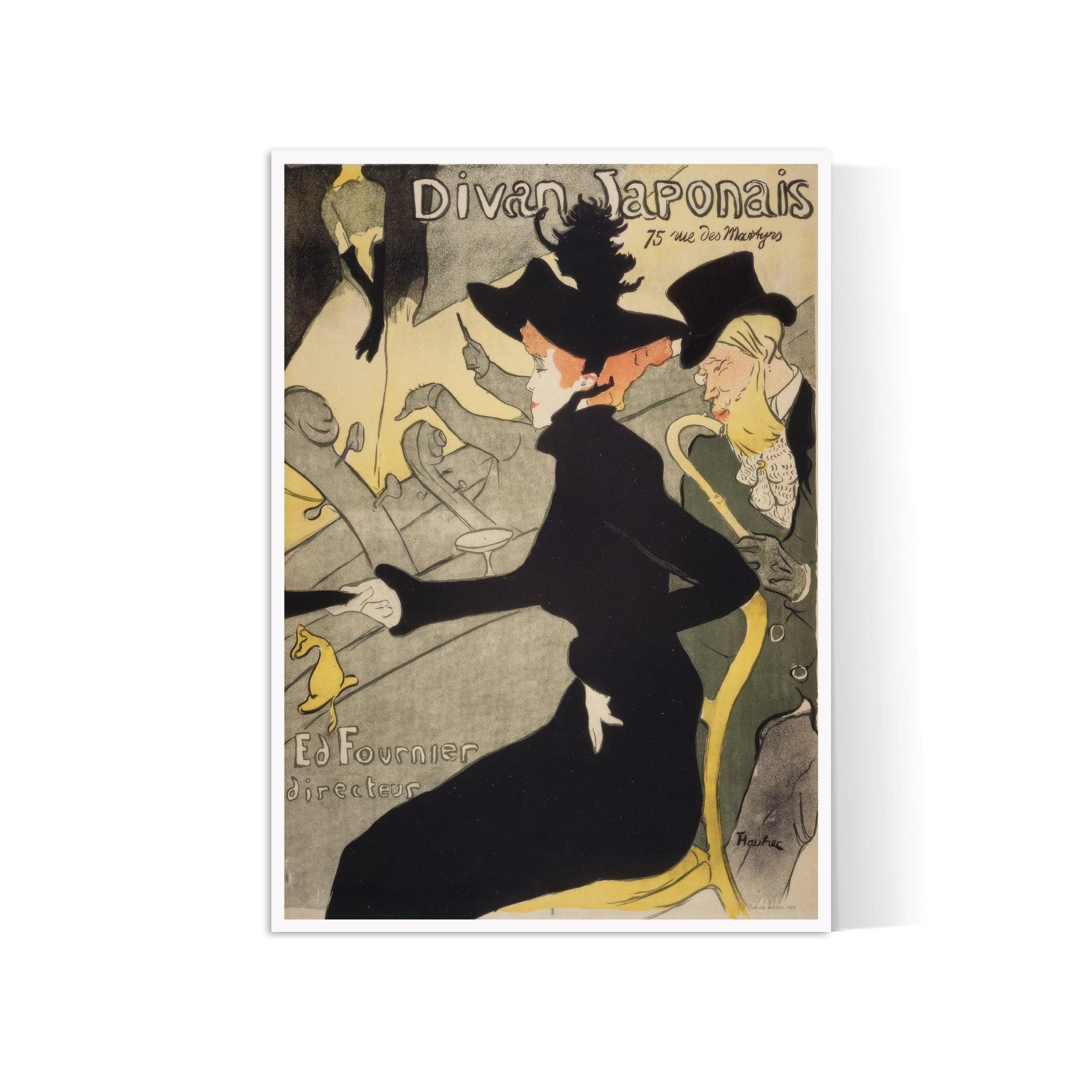 Affiche Toulouse-Lautrec "Divan japonais" - Art Nouveau - Haute Définition - papier mat 230gr/m² - Poster Vintage