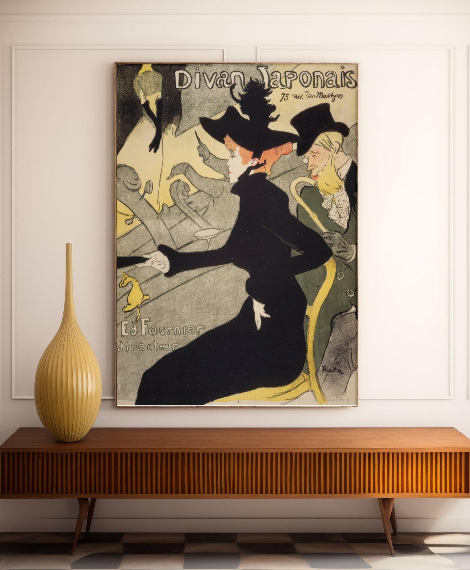 Affiche Toulouse-Lautrec "Divan japonais" - Art Nouveau - Haute Définition - papier mat 230gr/m² - Poster Vintage