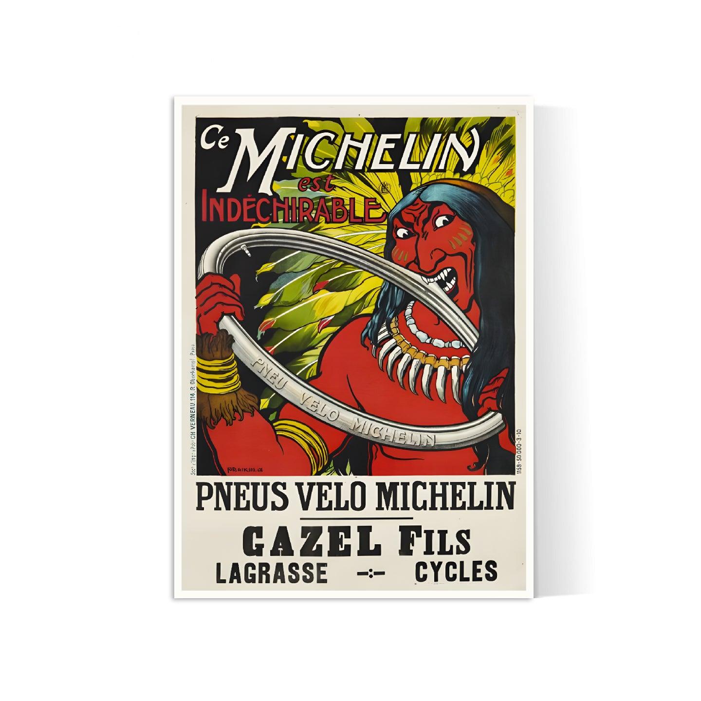 Affiche velo vintage "Ce Michelin est indéchirable" - Fraikin - Haute Définition - papier mat 230gr/m² - Poster Vintage