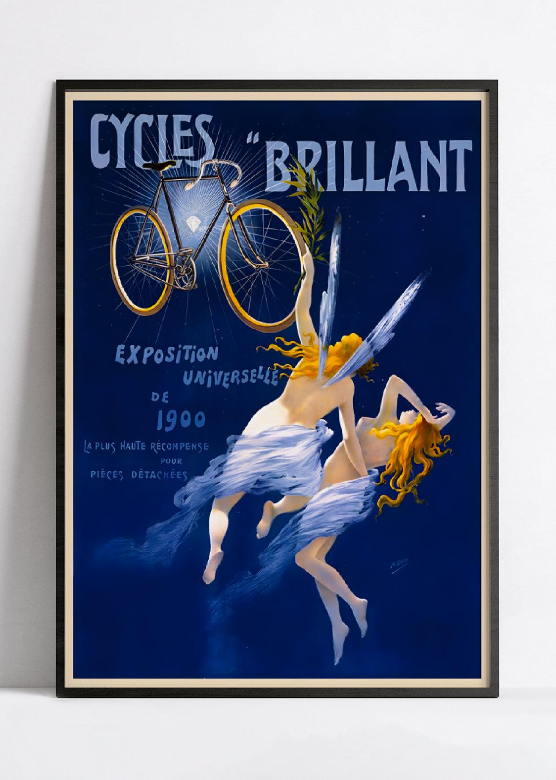 Affiche velo vintage "Cycles Brillant - Henry Gray - Haute Définition - papier mat 230gr/m² - Poster Vintage