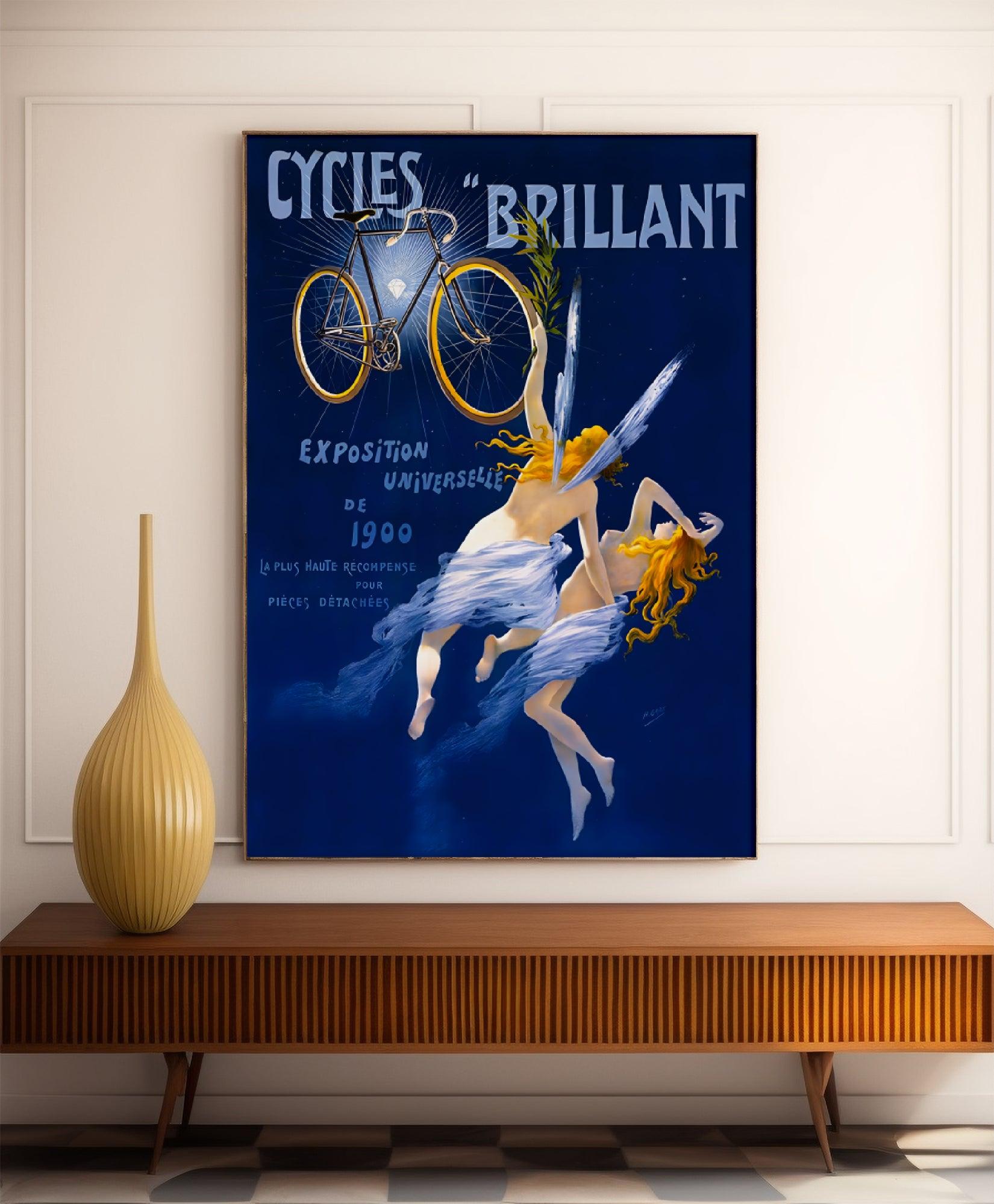 Affiche velo vintage "Cycles Brillant - Henry Gray - Haute Définition - papier mat 230gr/m² - Poster Vintage