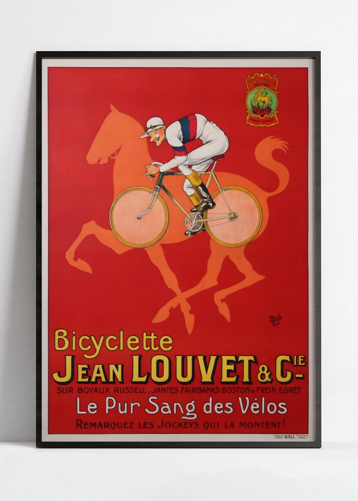 Affiche velo vintage "Cycles Louvet" - Mich - Haute Définition - papier mat 230gr/m² - Poster Vintage