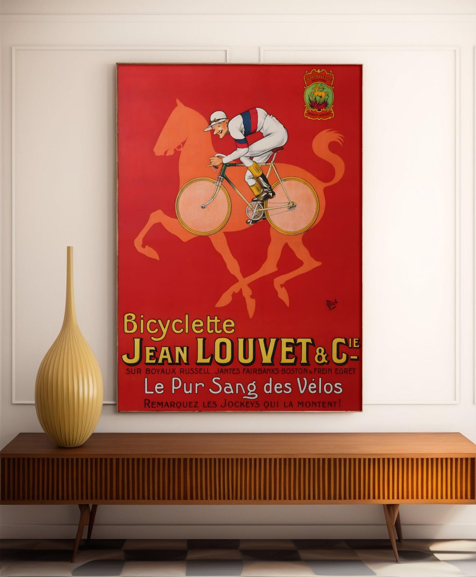 Affiche velo vintage "Cycles Louvet" - Mich - Haute Définition - papier mat 230gr/m² - Poster Vintage