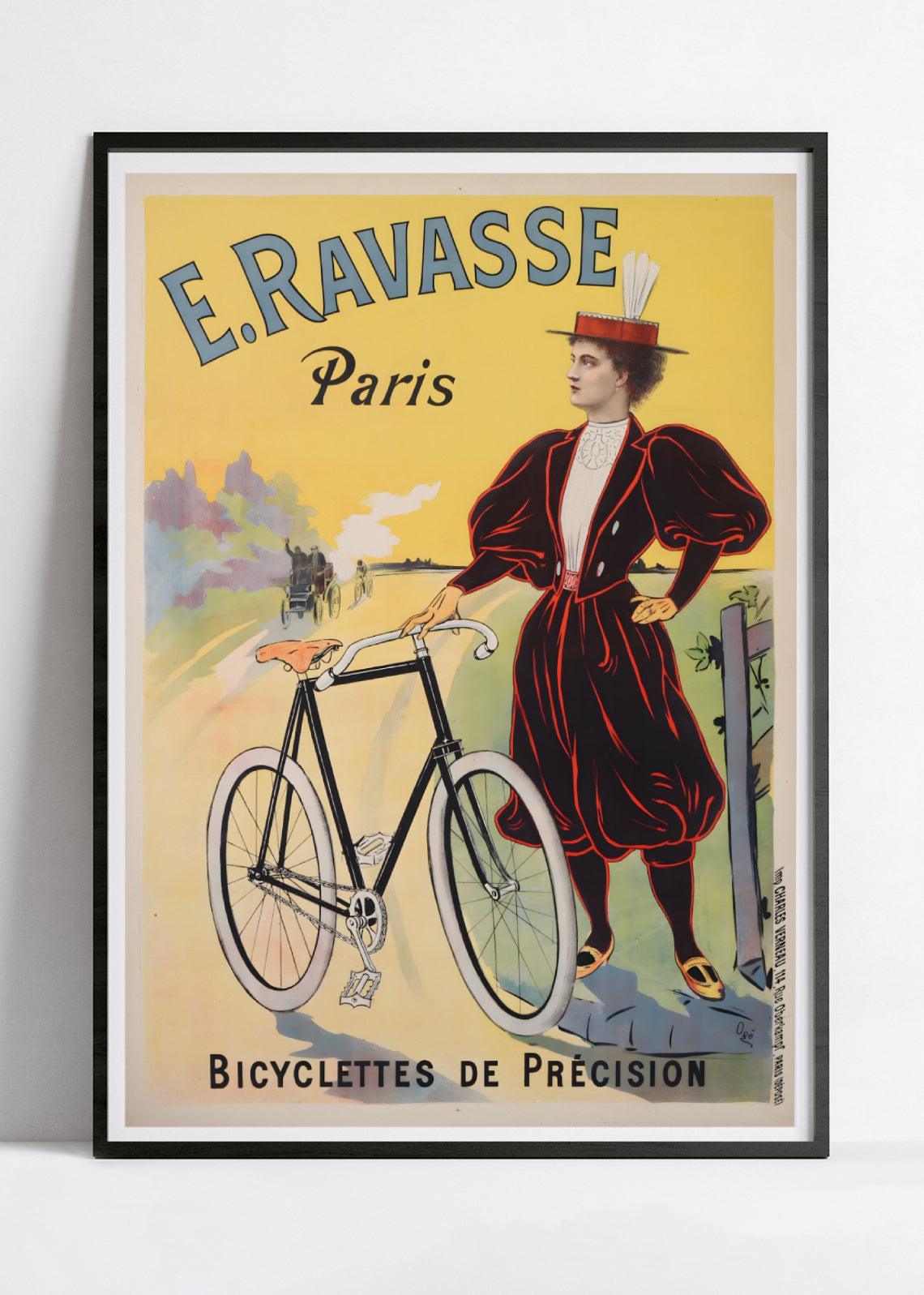 Affiche velo vintage "Cycles Ravasse" - Eugène Ogé - Haute Définition - papier mat 230gr/m² - Poster Vintage