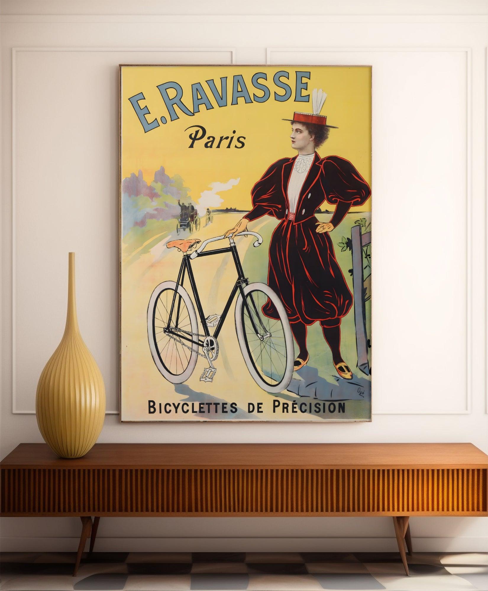 Affiche velo vintage "Cycles Ravasse" - Eugène Ogé - Haute Définition - papier mat 230gr/m² - Poster Vintage