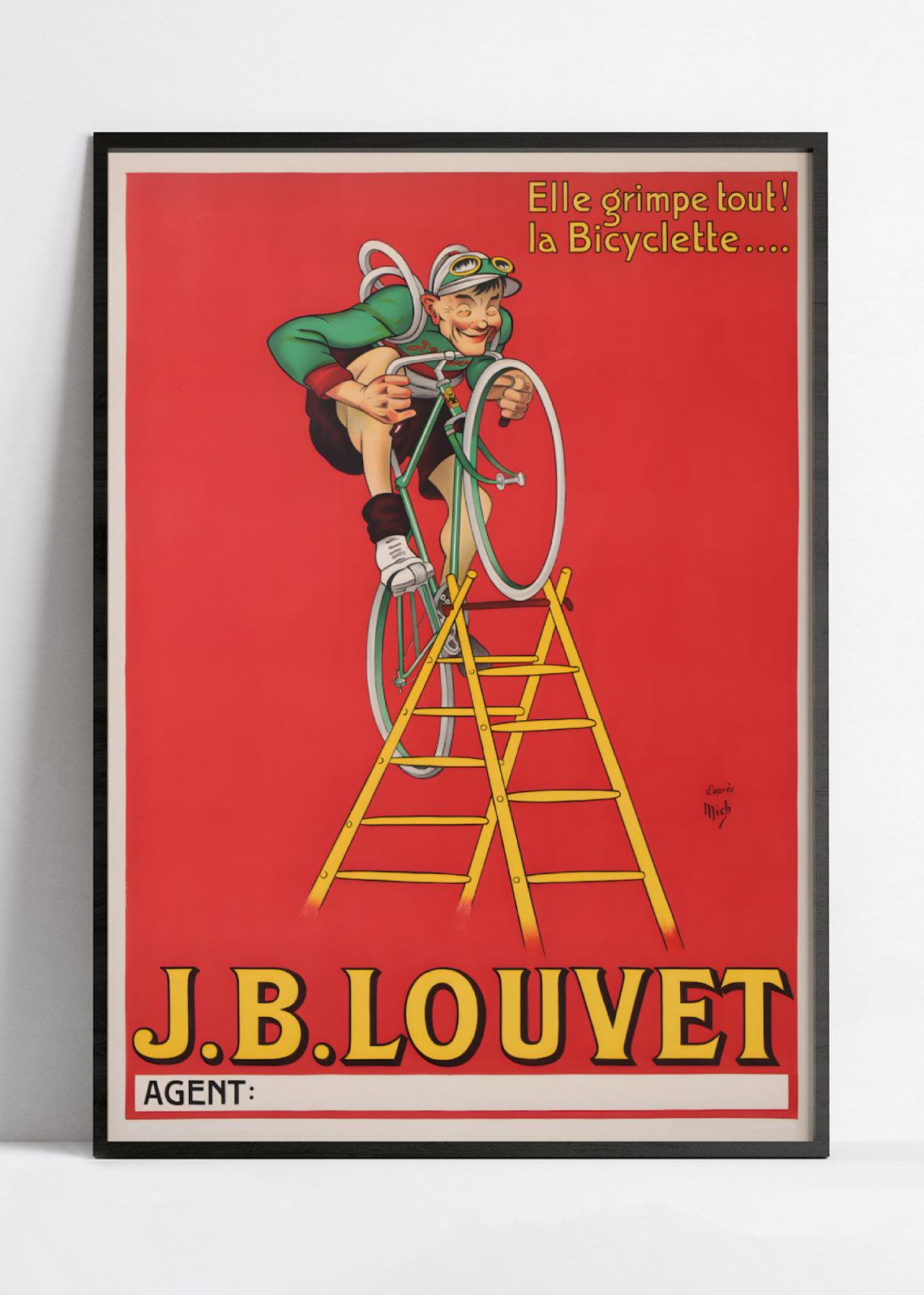 Affiche velo vintage "J.B. Louvet" - Mich - Haute Définition - papier mat 230gr/m² - Poster Vintage