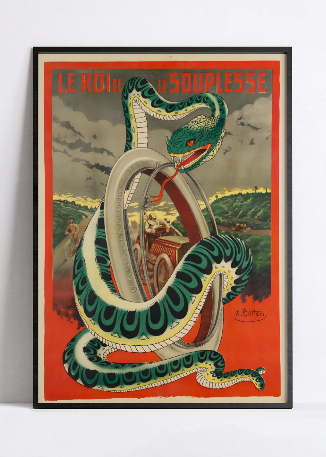 Affiche velo vintage "Le roi de la souplesse" - Achille Butteri - Haute Définition - papier mat 230gr/m² - Poster Vintage