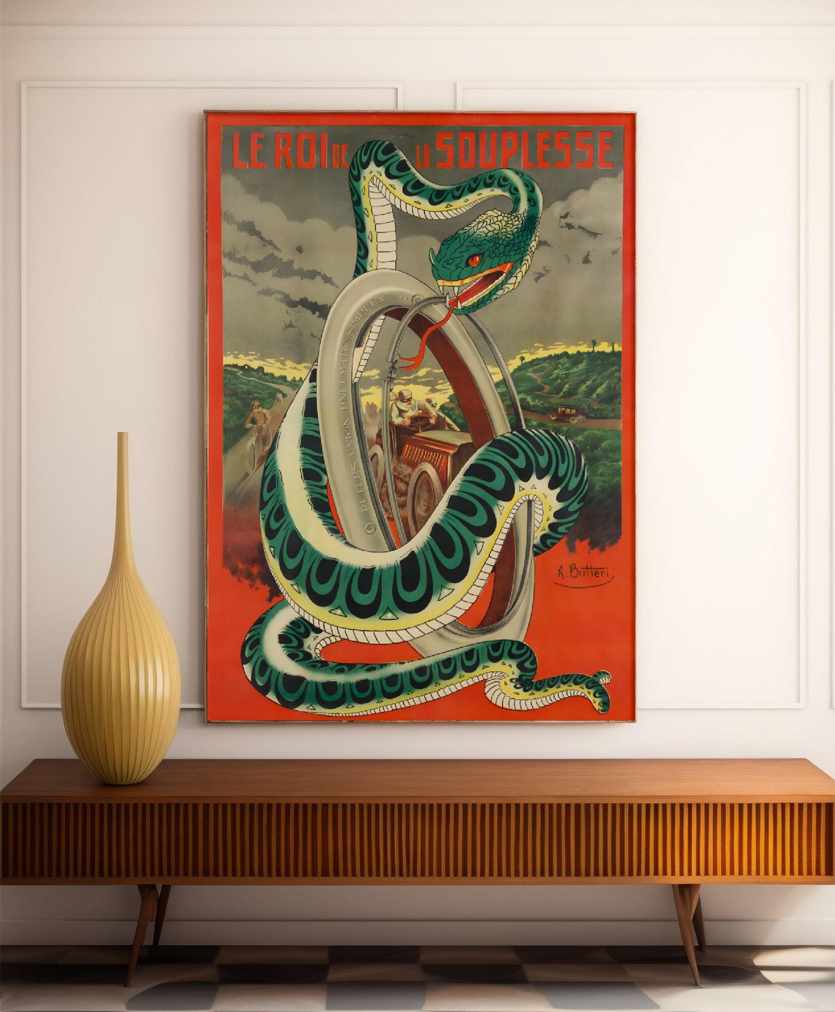 Affiche velo vintage "Le roi de la souplesse" - Achille Butteri - Haute Définition - papier mat 230gr/m² - Poster Vintage