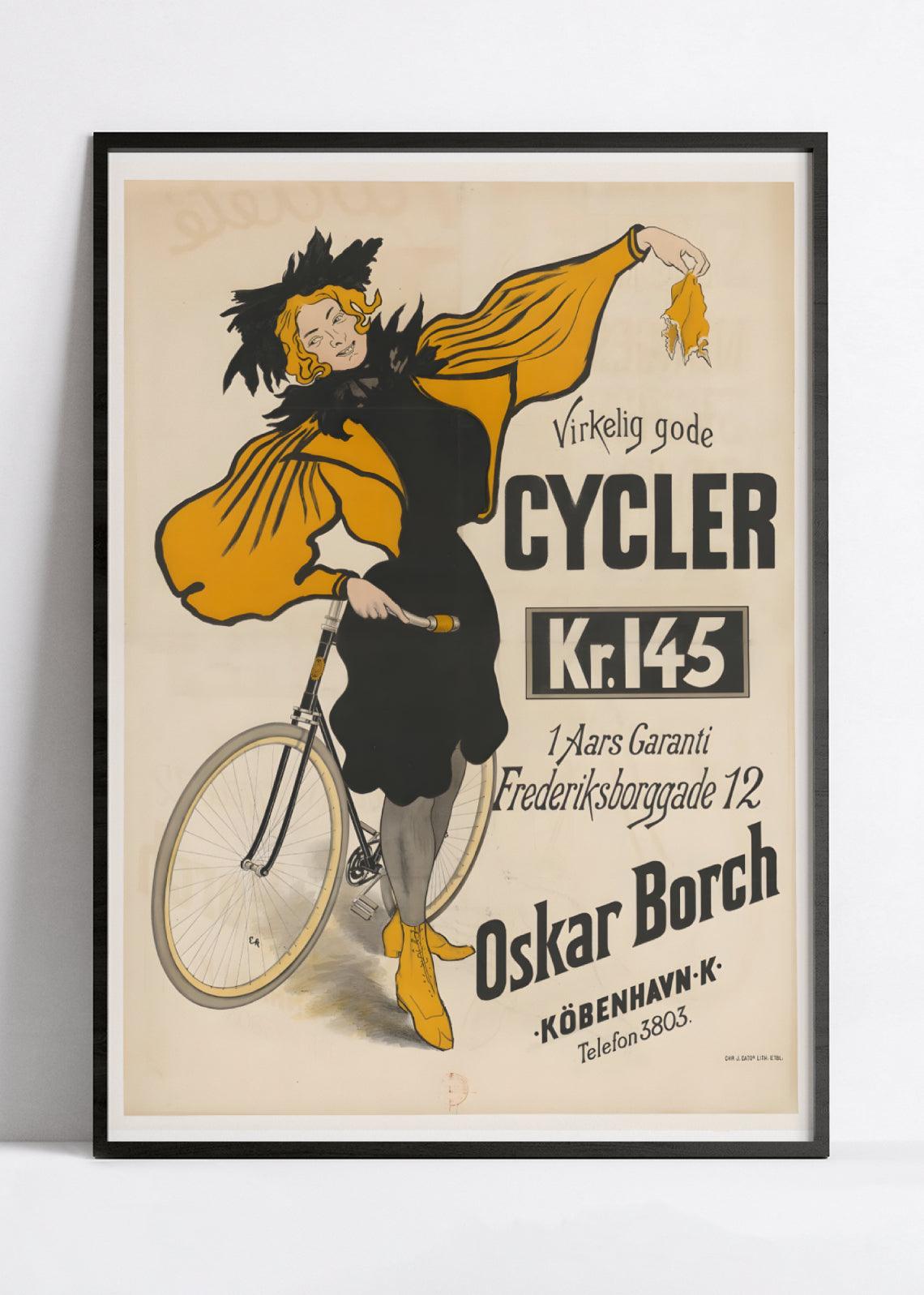 Affiche velo vintage "Virkelig gode Cycler" - Poster Vintage