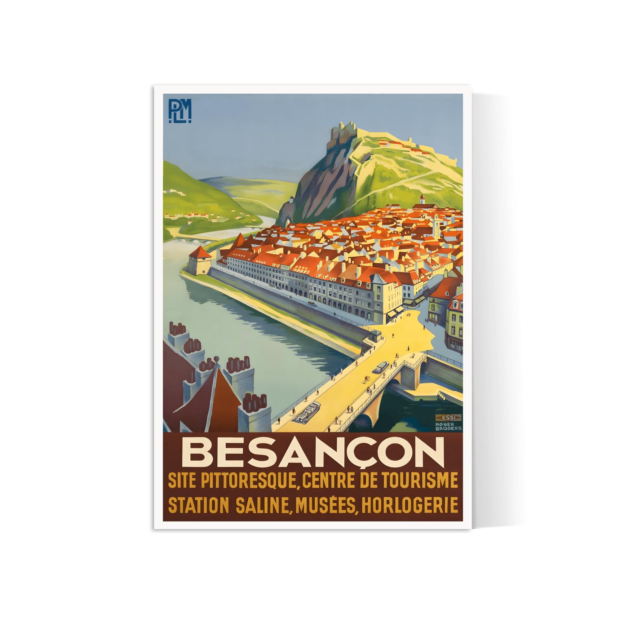 Affiche ville vintage "Besançon" - Roger Broders - Haute Définition - papier mat 230gr/m² - Poster Vintage