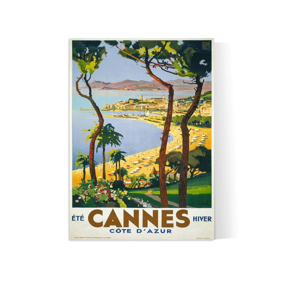 Affiche ville vintage "Cannes" - Haute Définition - papier mat 230gr/m² - Poster Vintage