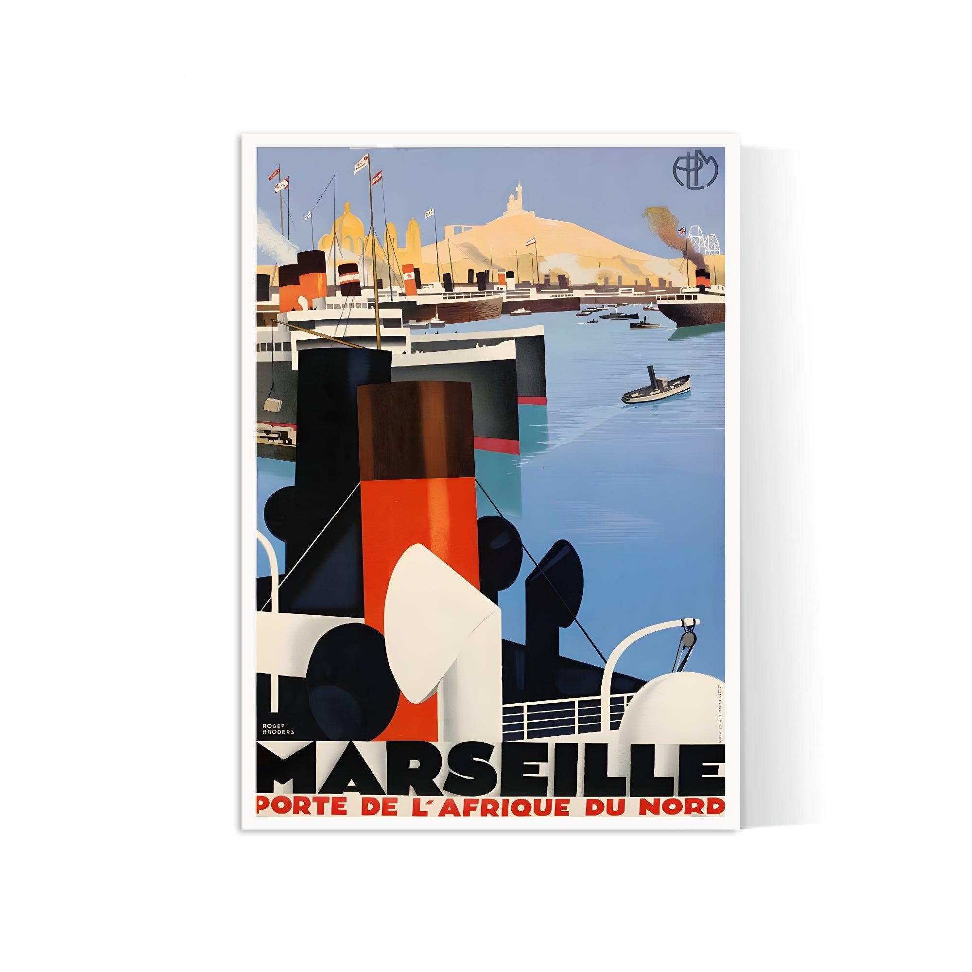 Affiche ville vintage "Marseille" - Roger Broders - Haute Définition - papier mat 230gr/m² - Poster Vintage