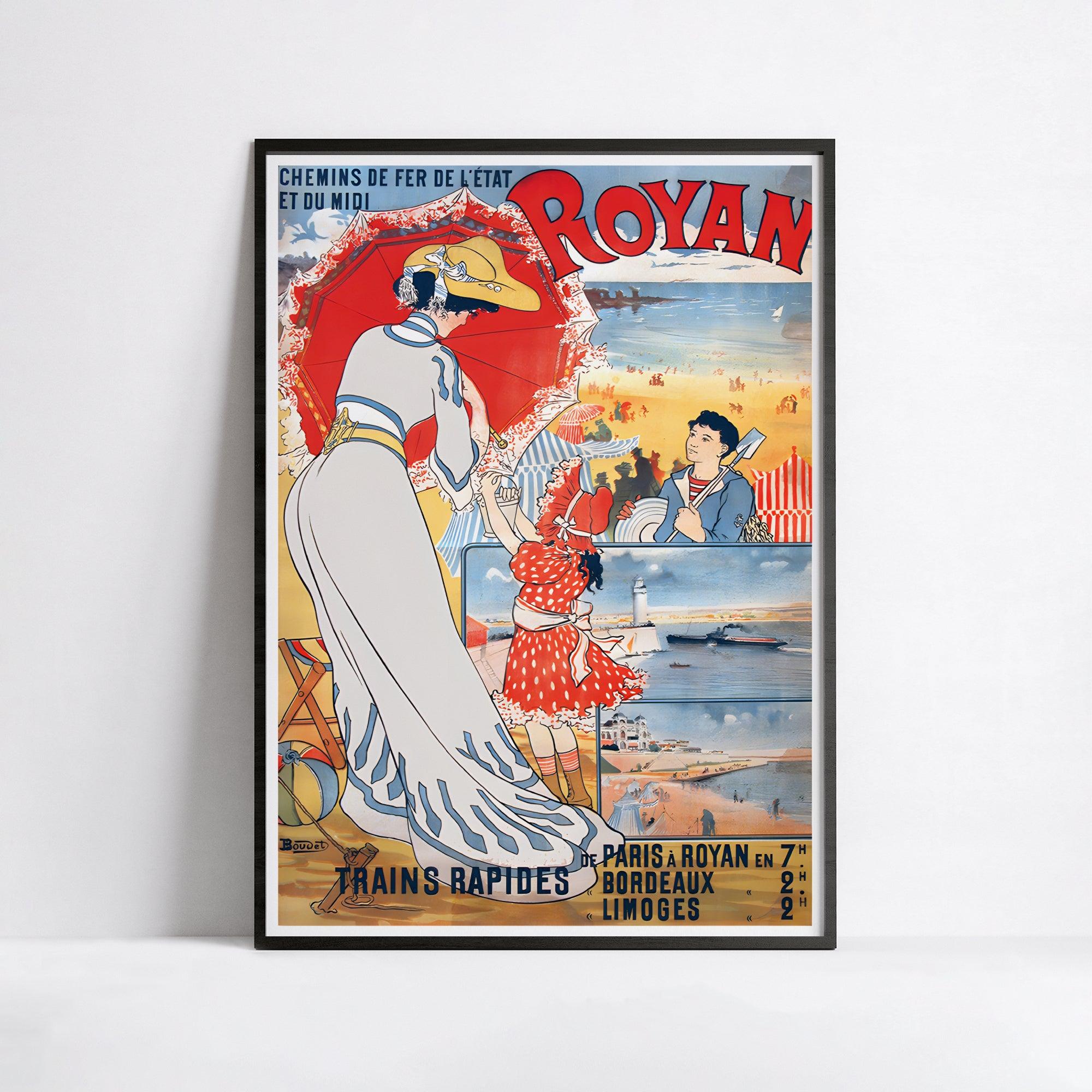 Affiche ville vintage "Royan" - Boudet - Haute Définition - papier mat 230gr/m² - Poster Vintage