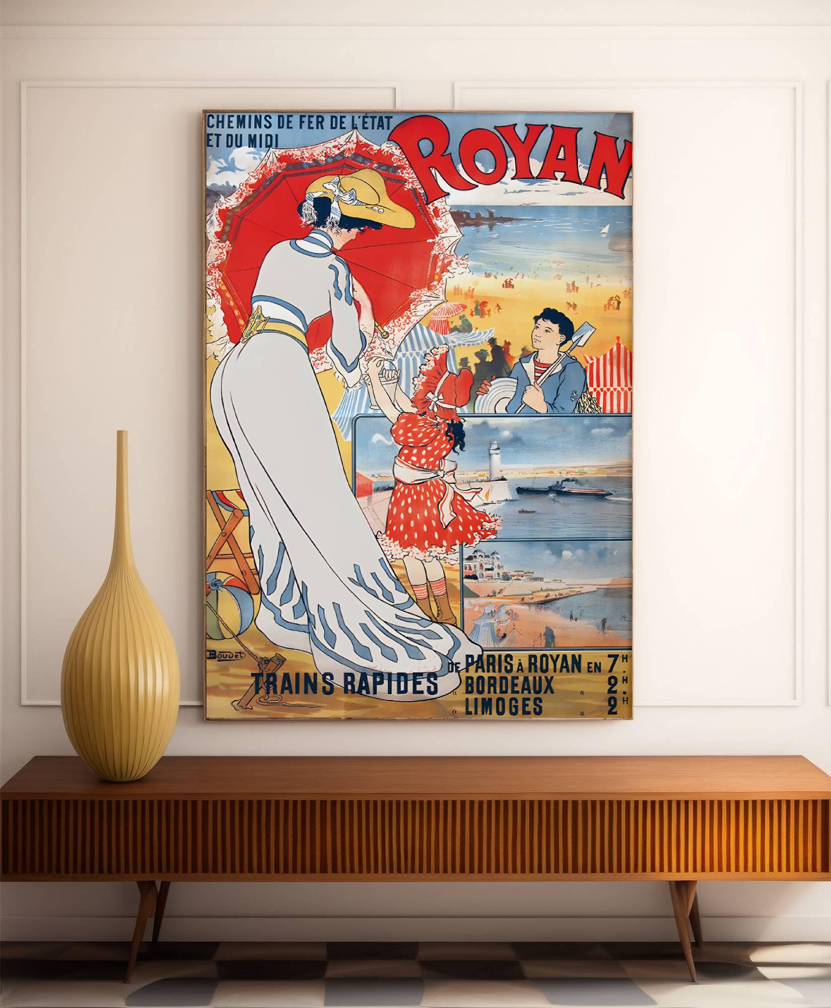 Affiche ville vintage "Royan" - Boudet - Haute Définition - papier mat 230gr/m² - Poster Vintage