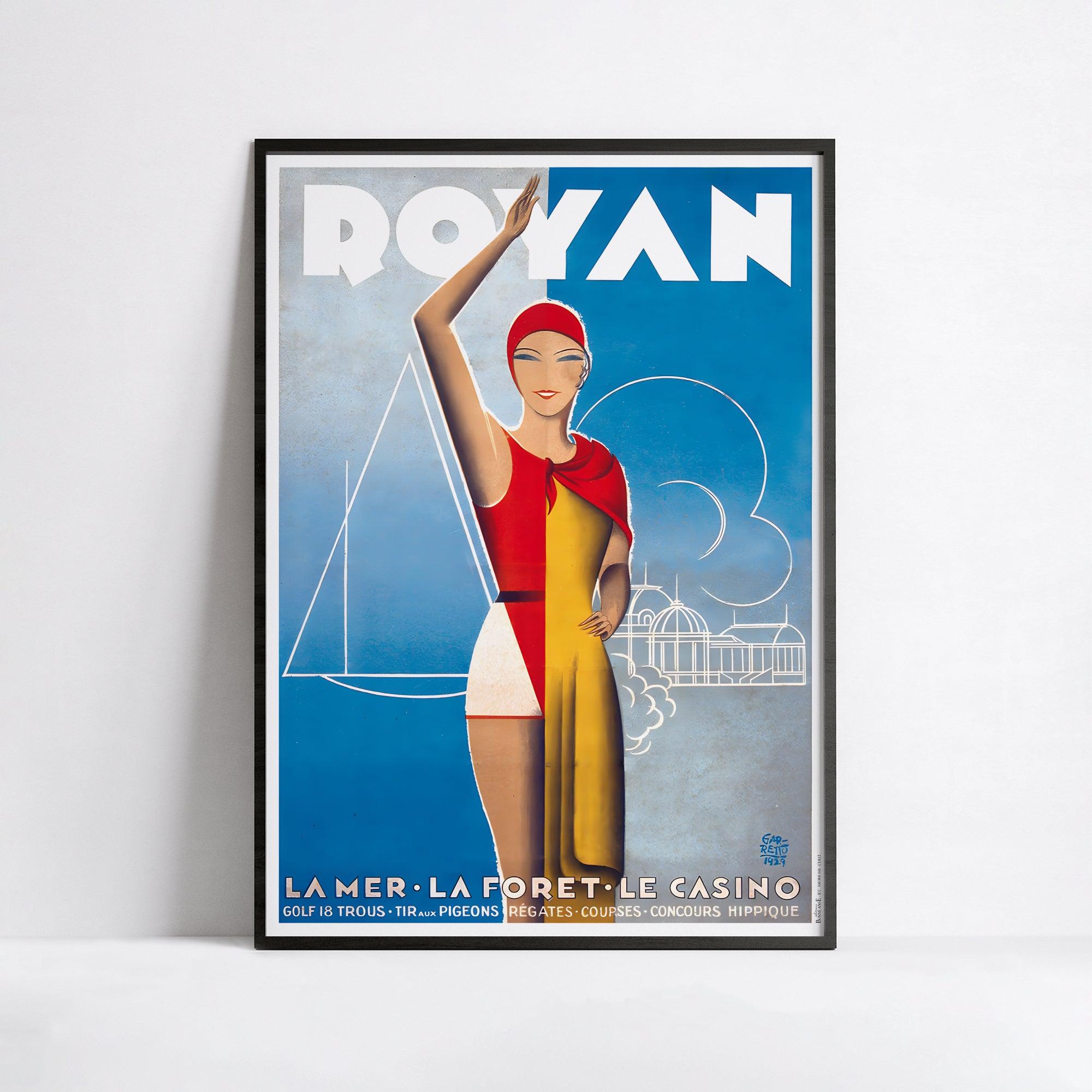 Affiche ville vintage "Royan" - Paolo Garetto - Haute Définition - papier mat 230gr/m² - Poster Vintage