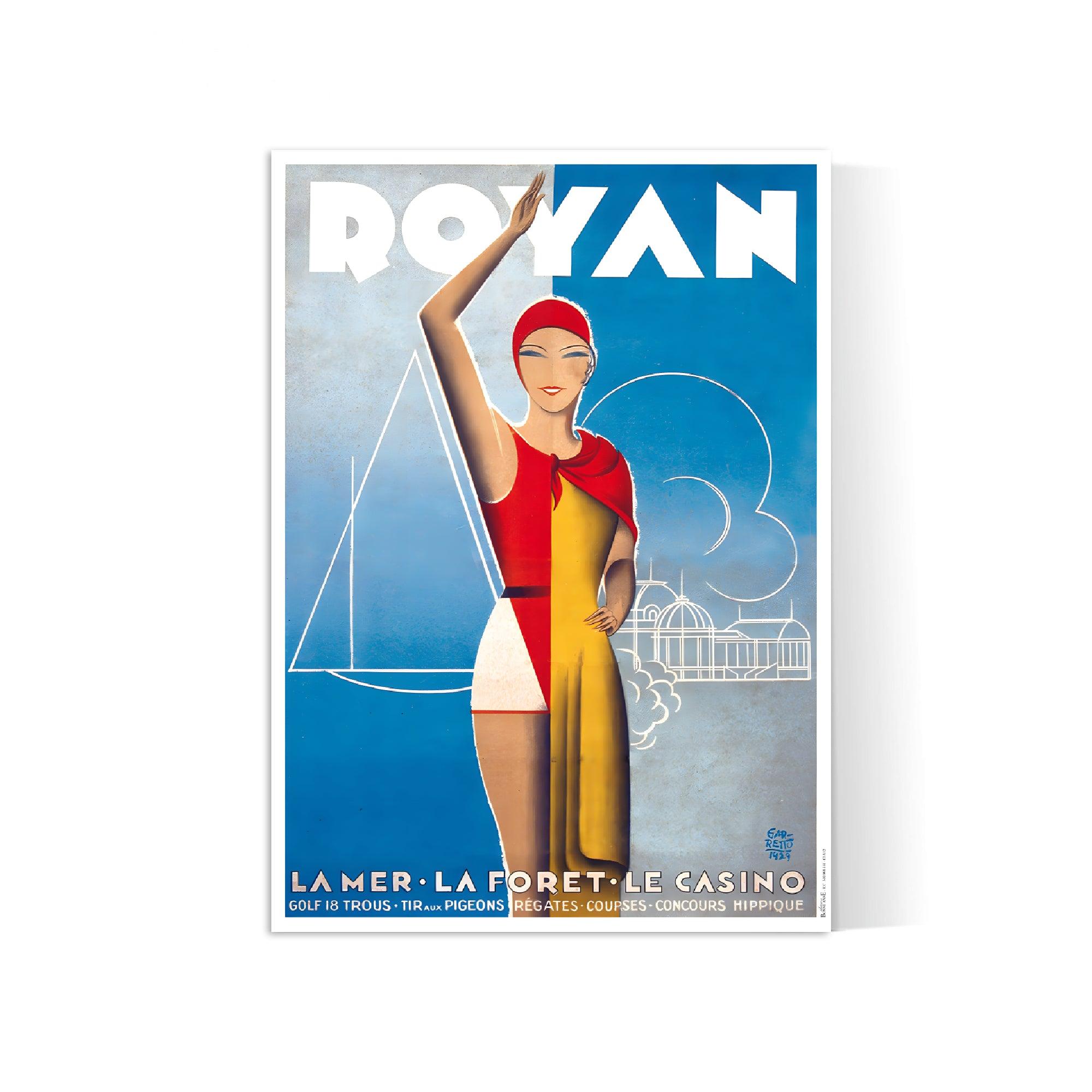 Affiche ville vintage "Royan" - Paolo Garetto - Haute Définition - papier mat 230gr/m² - Poster Vintage