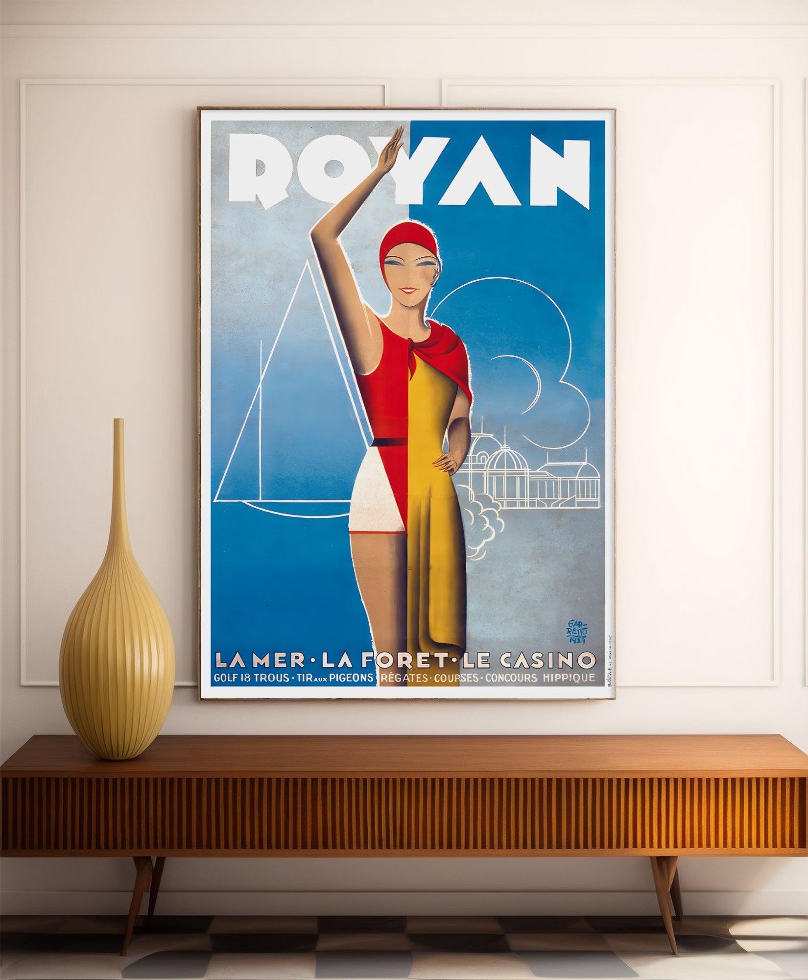 Affiche ville vintage "Royan" - Paolo Garetto - Haute Définition - papier mat 230gr/m² - Poster Vintage