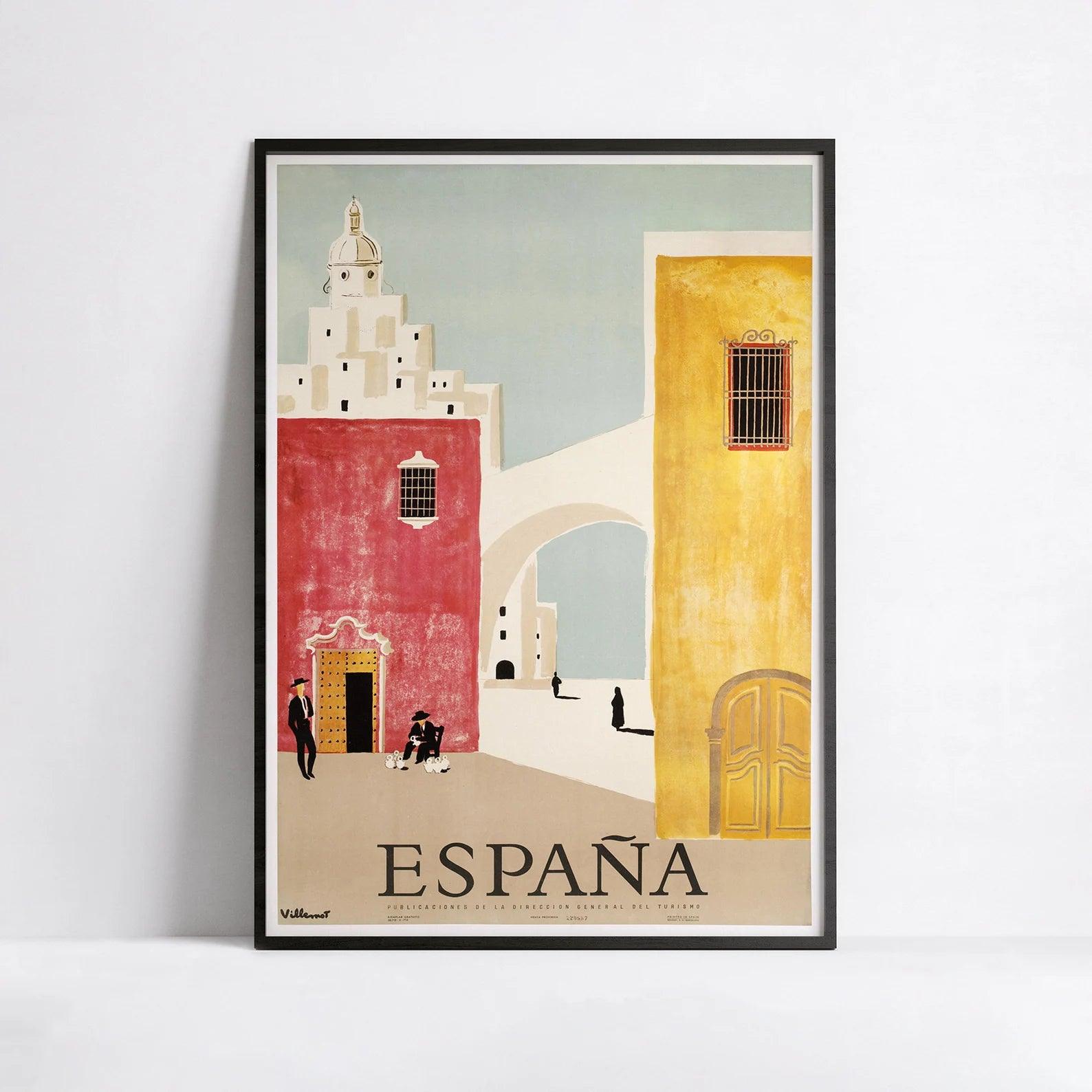 Affiche vintage " España " - Bernard Villemot- Haute Définition - papier mat 230gr/m² - Poster Vintage