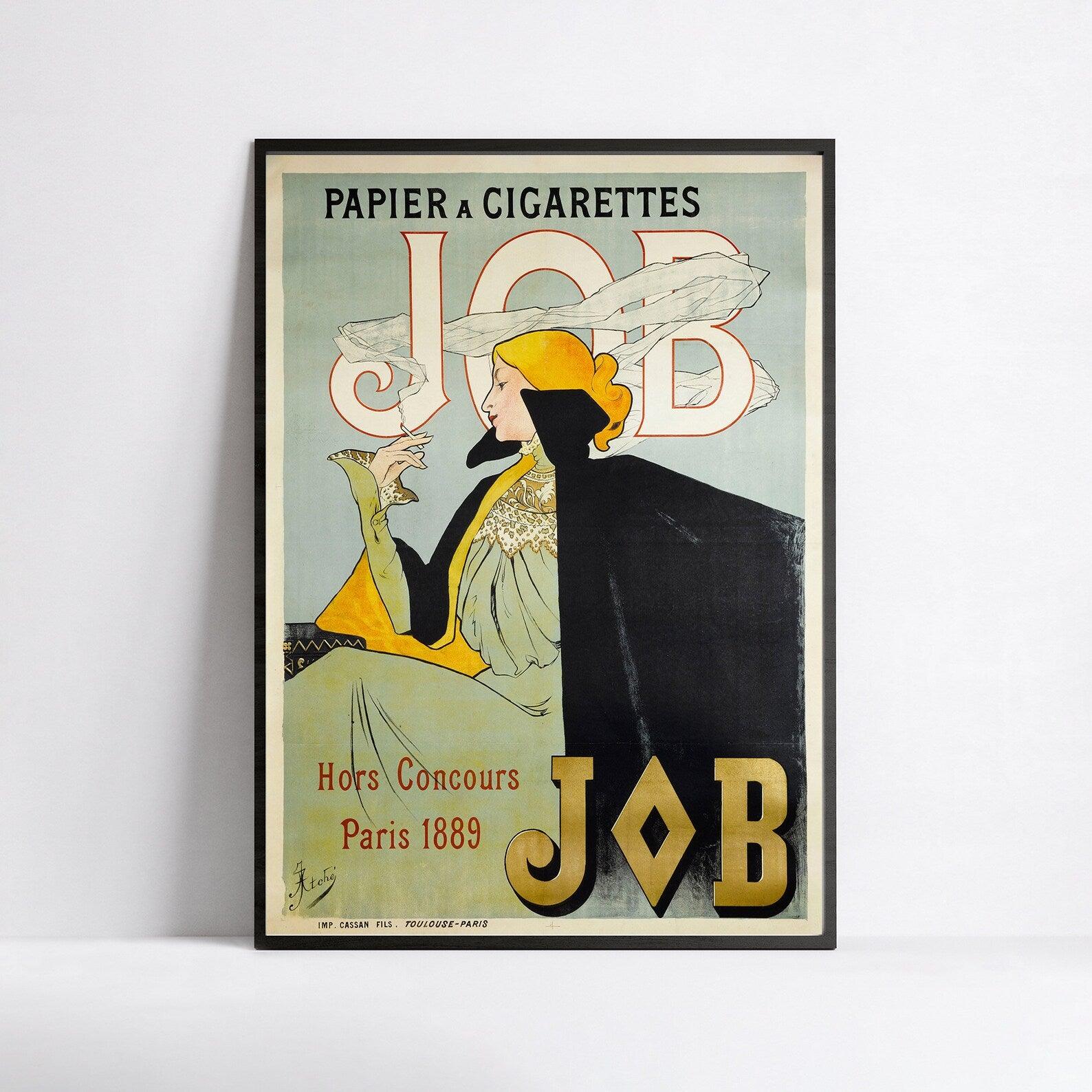 Affiche vintage " PAPIER A CIGARETTES-JOB" - Jane Atché (Jal) - Haute Définition - papier mat 230gr/m² - Poster Vintage