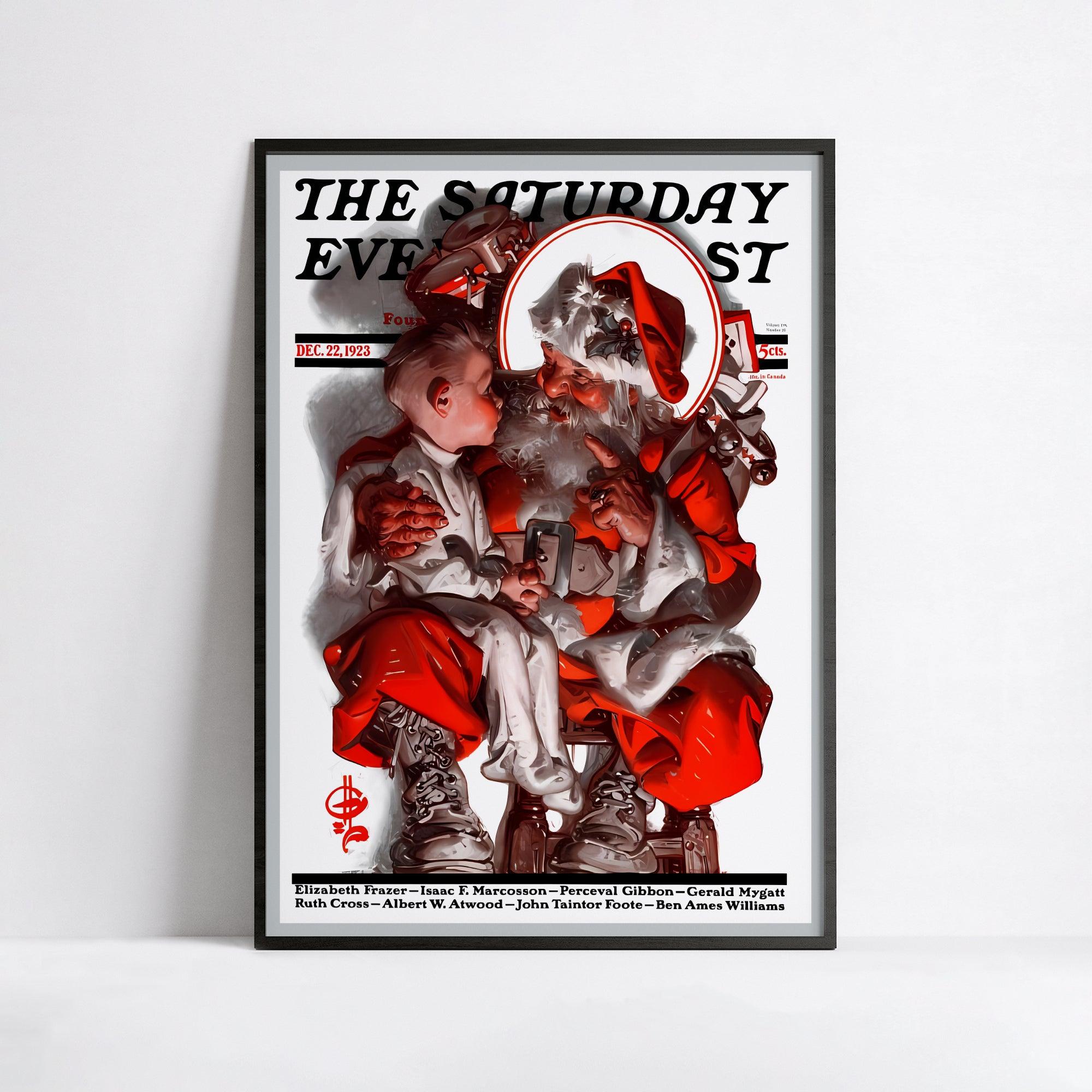 Affiche Vintage "Saturday evening post - Noël 1923" - Leyendecker - Haute Définition - papier mat 230gr/m² - Poster Vintage