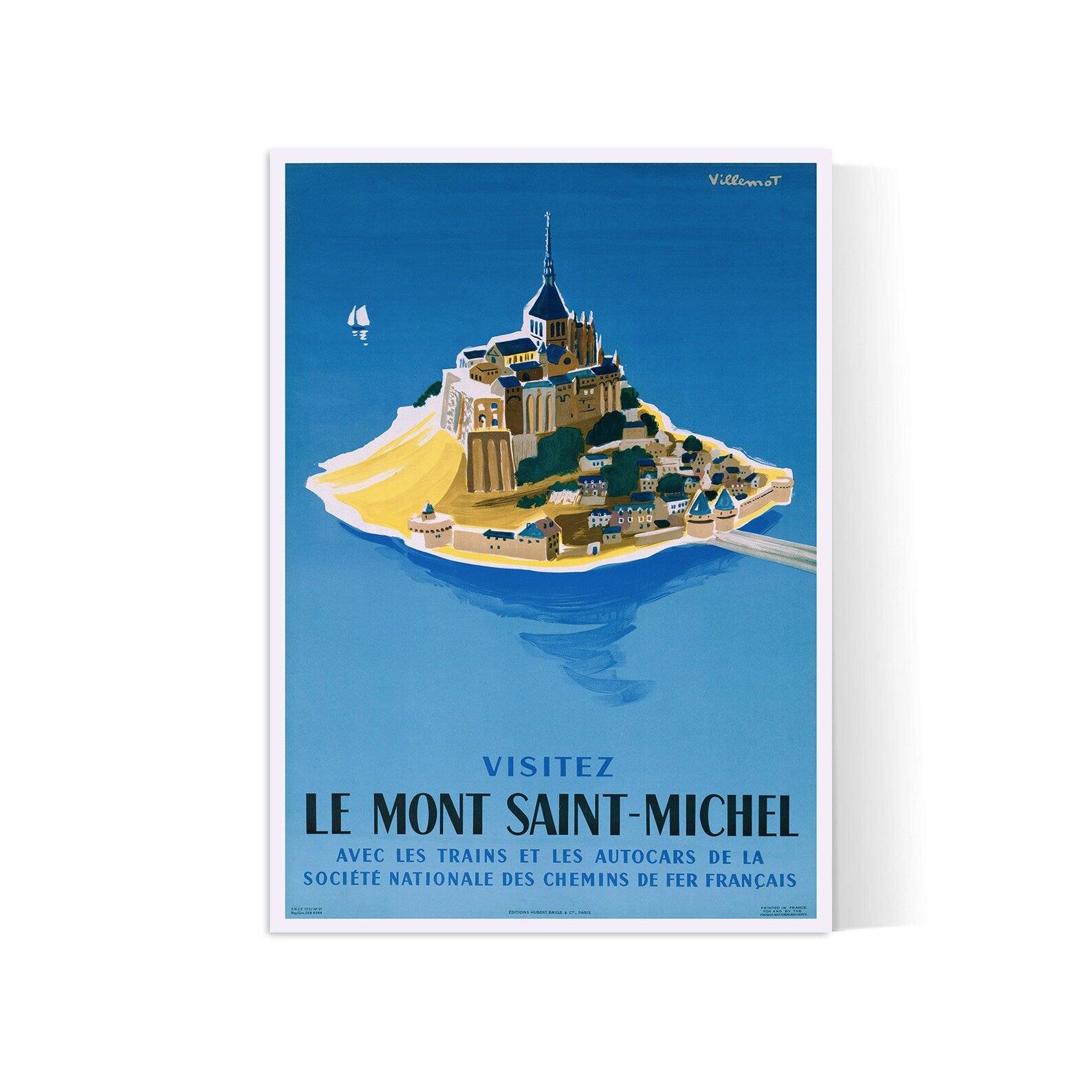 Affiche vintage " Visitez Le Mont Saint-Michel" - Haute Définition - papier mat 230gr/m² - Poster Vintage