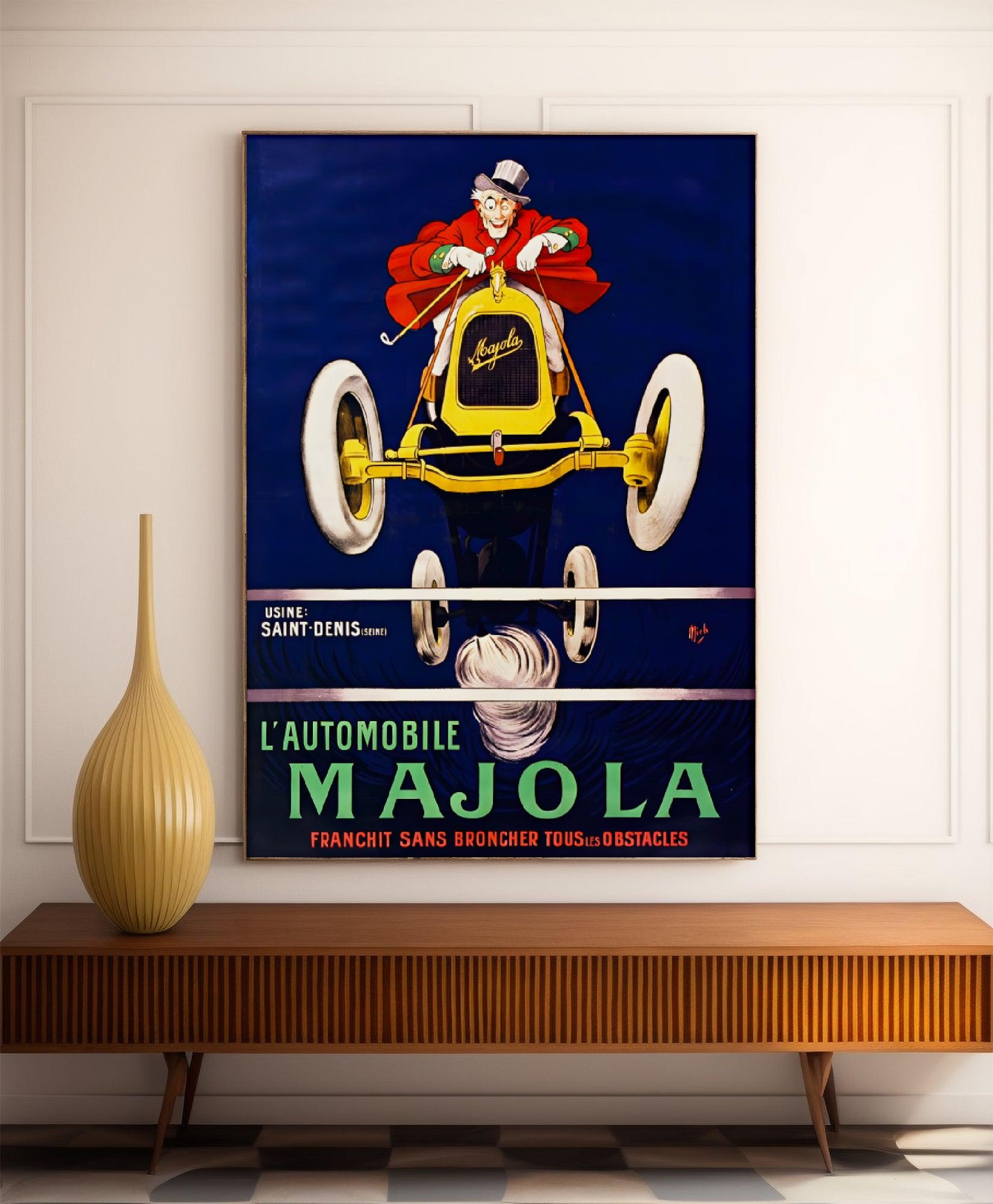 Affiche voiture vintage "Automobile Majola" - Mich - Haute Définition - papier mat 230gr/m² - Poster Vintage