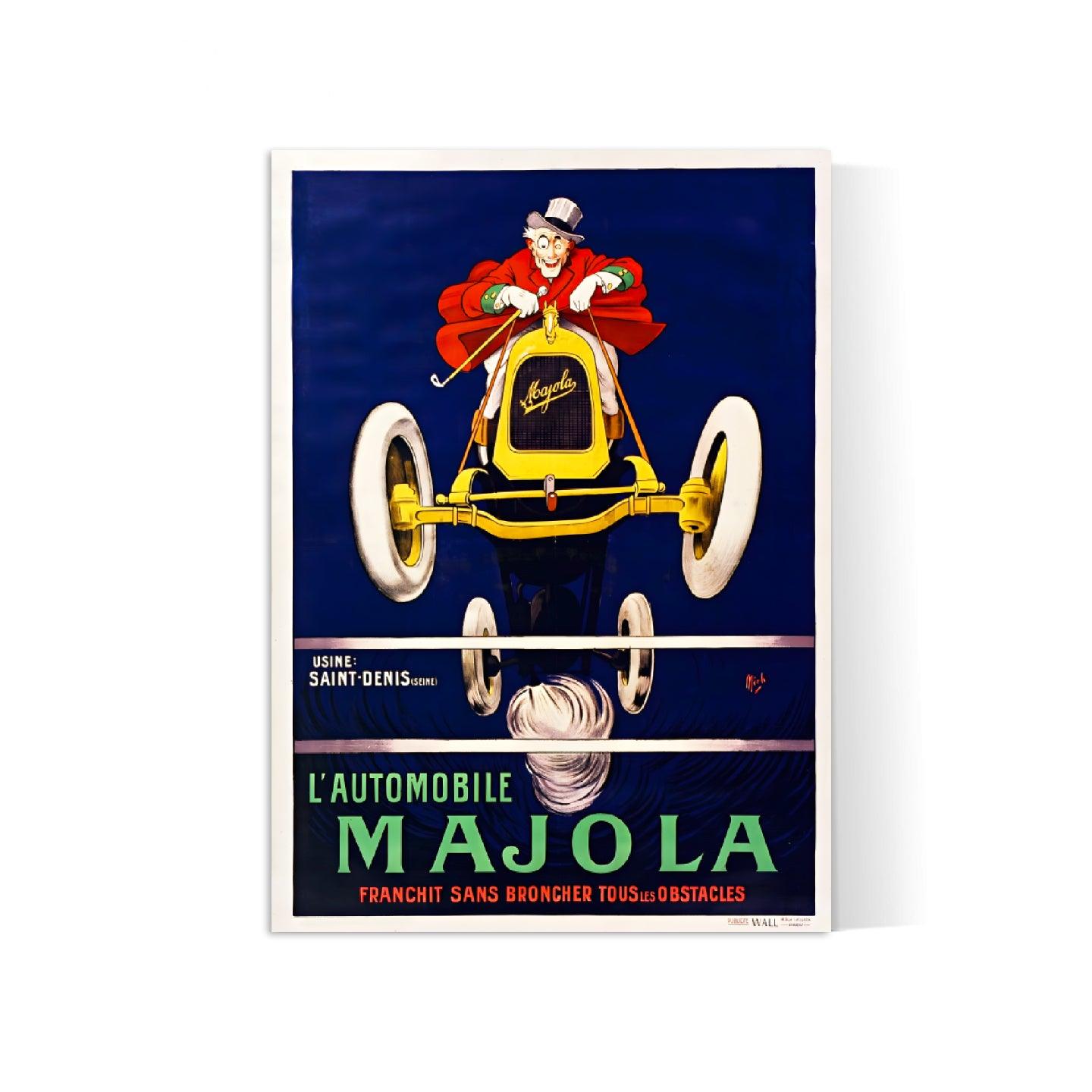 Affiche voiture vintage "Automobile Majola" - Mich - Haute Définition - papier mat 230gr/m² - Poster Vintage