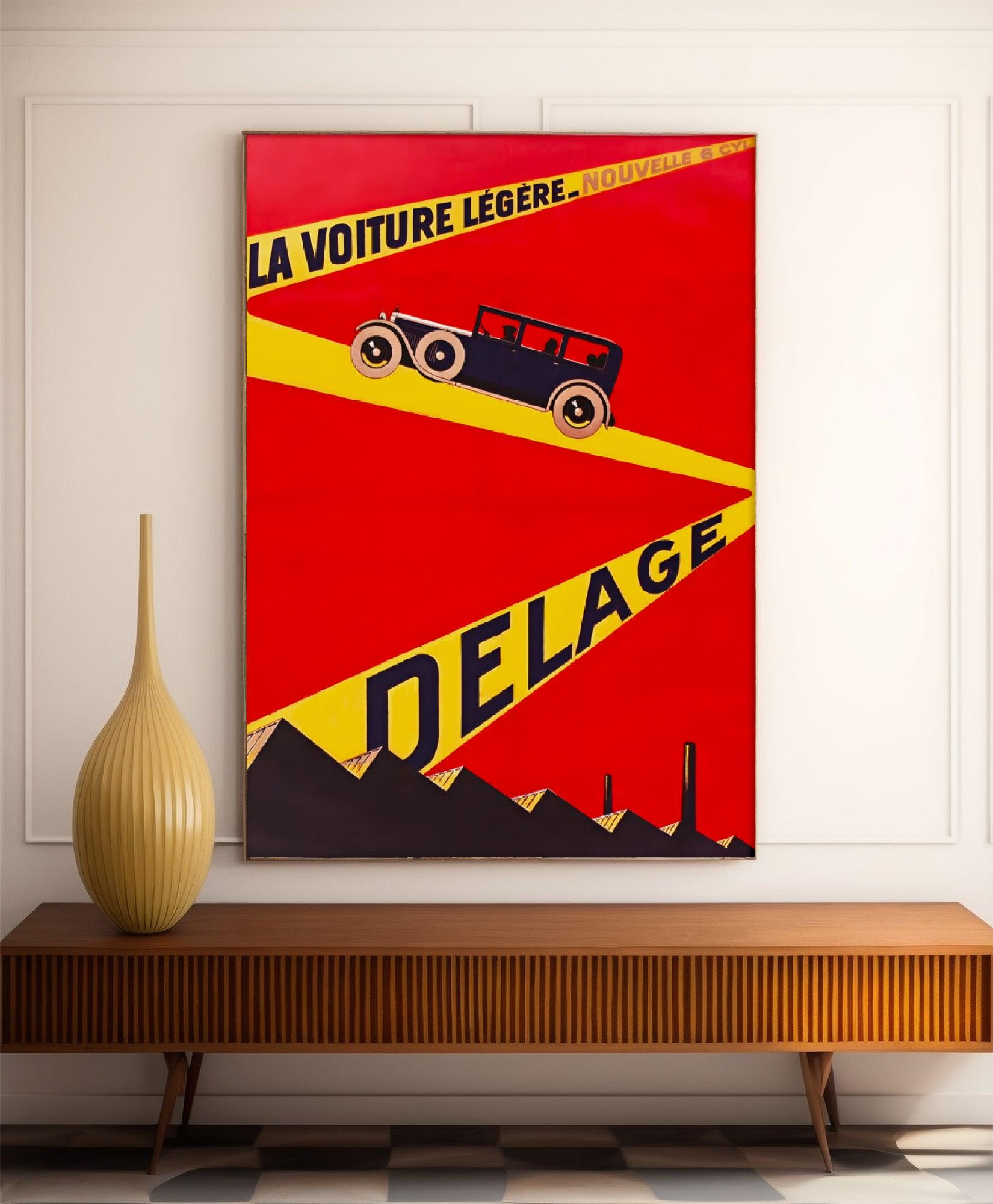 Affiche voiture vintage "Delage" - Haute Définition - papier mat 230gr/m² - Poster Vintage