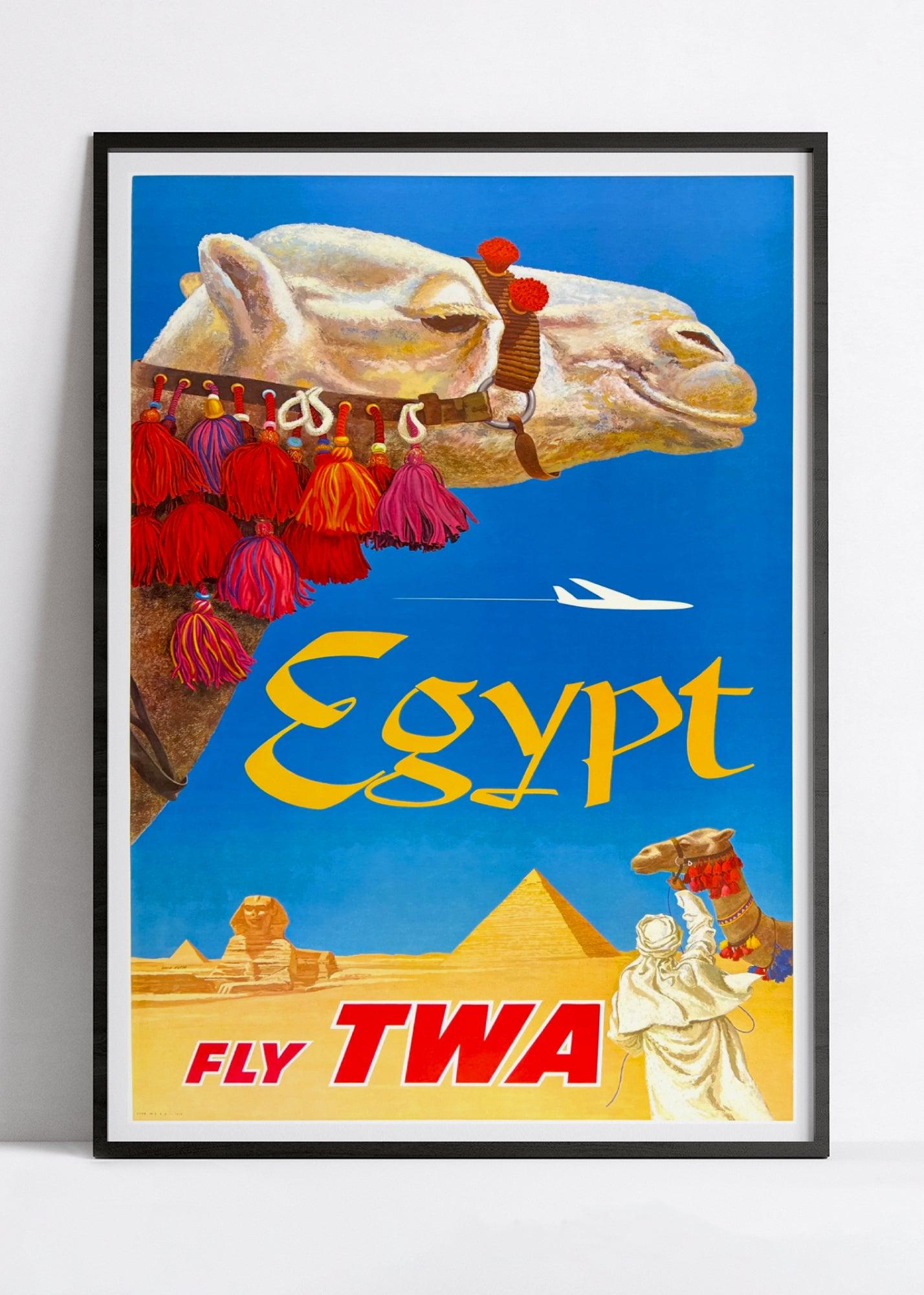 Affiche voyage vintage "Egypte" - TWA - Haute Définition - papier mat 230gr/m² - Poster Vintage