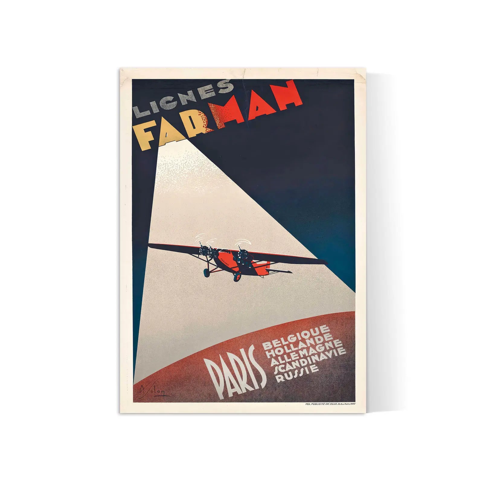 Vintage-Poster „Farman Paris-London“ – Albert Solon – High Definition – mattes Papier 230 g/m²