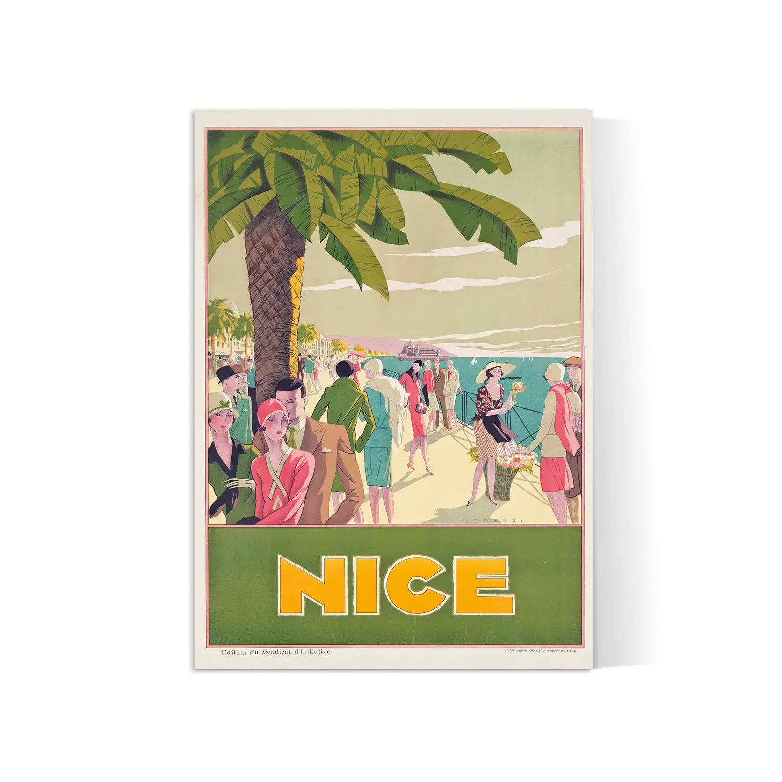 Vintage-Stadtplakat „Nice Plage“ – Alberto Fabio Lorenzi – High Definition – mattes Papier 230 g/m²