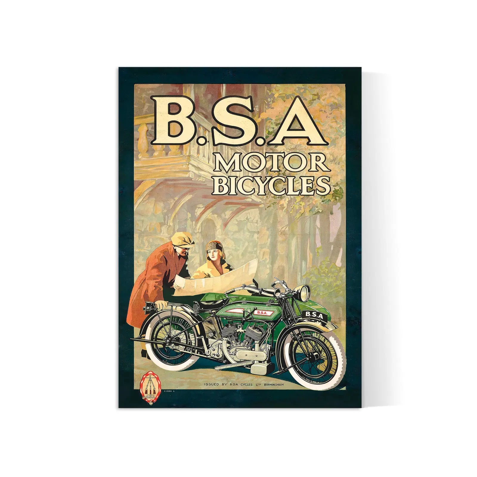 Vintage-Fahrradplakat „BSA Motor Bicycles“ – High Definition – mattes Papier 230 g/m²